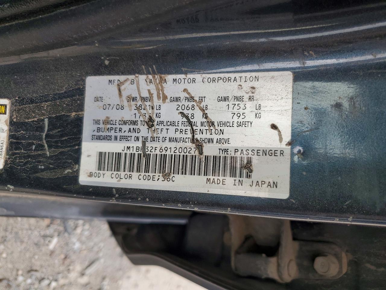 2009 Mazda 3 I Gray vin: JM1BK32F691200278