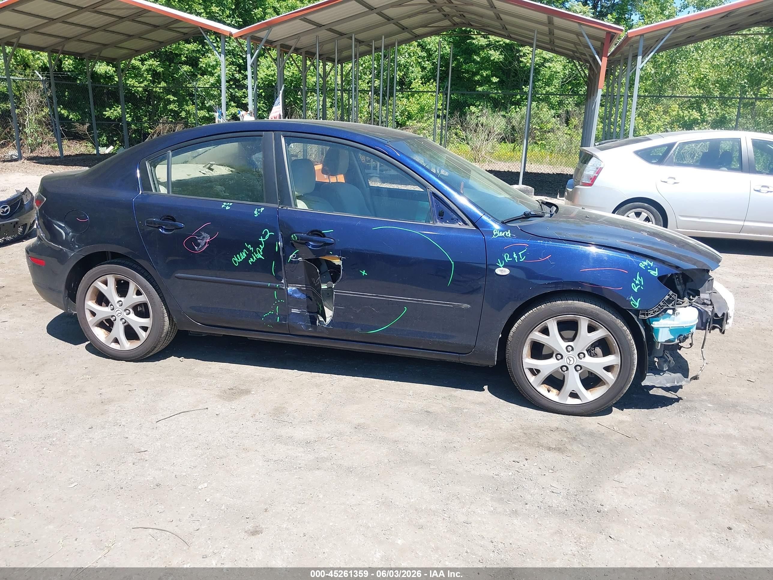 2009 Mazda Mazda3 I Blue vin: JM1BK32F791189663