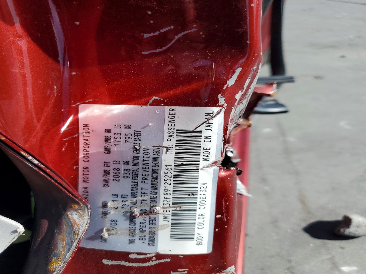 2009 Mazda 3 I Maroon vin: JM1BK32F891252561