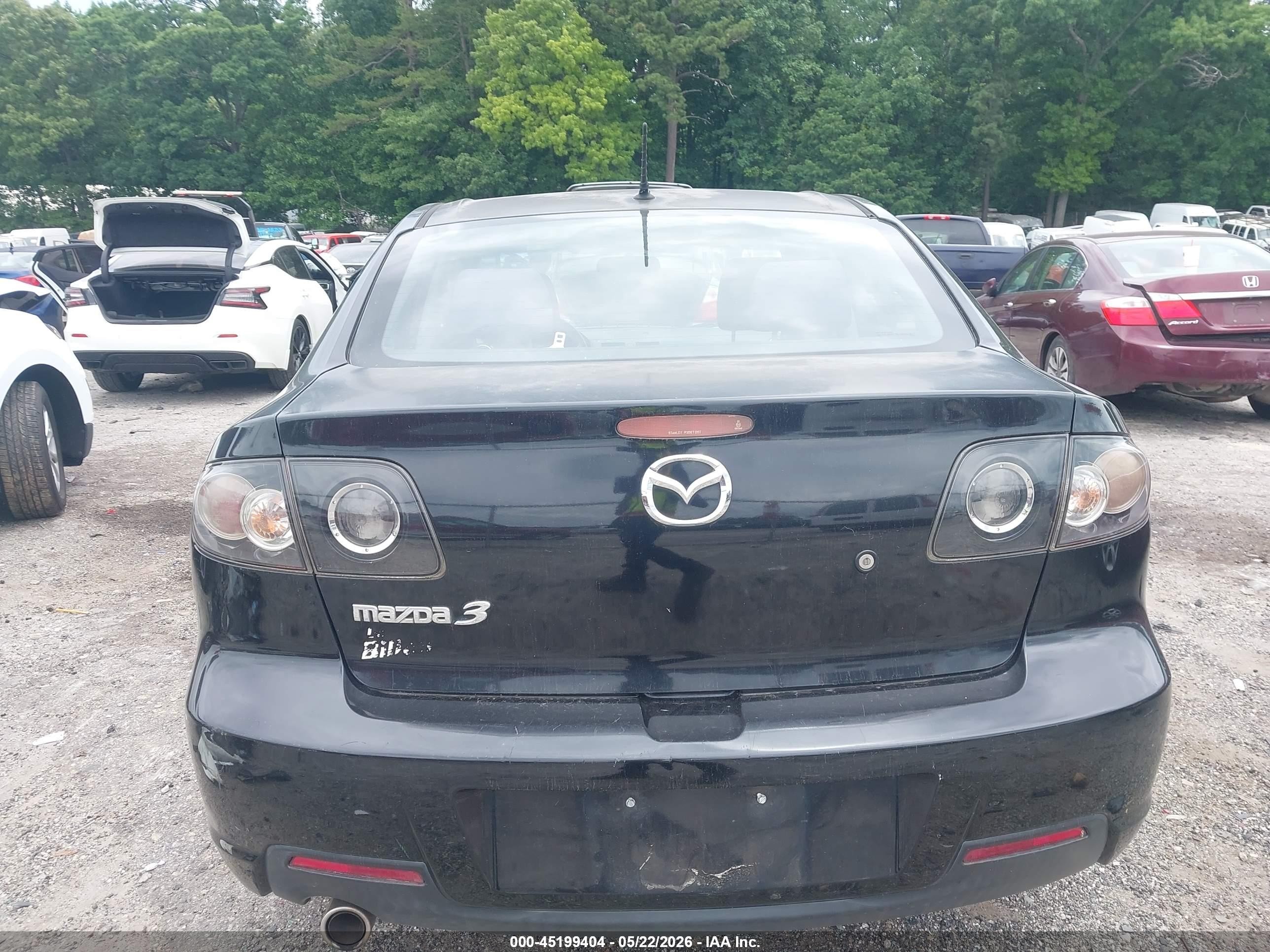 2008 Mazda Mazda3 I Black vin: JM1BK32G881811968