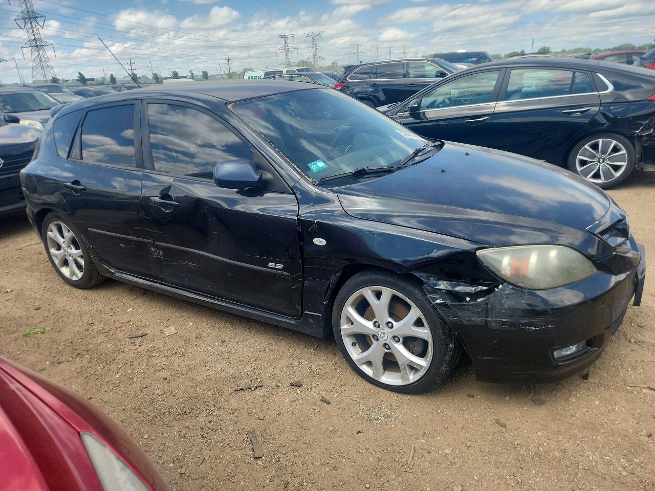 2007 Mazda 3 Hatchback Черный vin: JM1BK343171651652