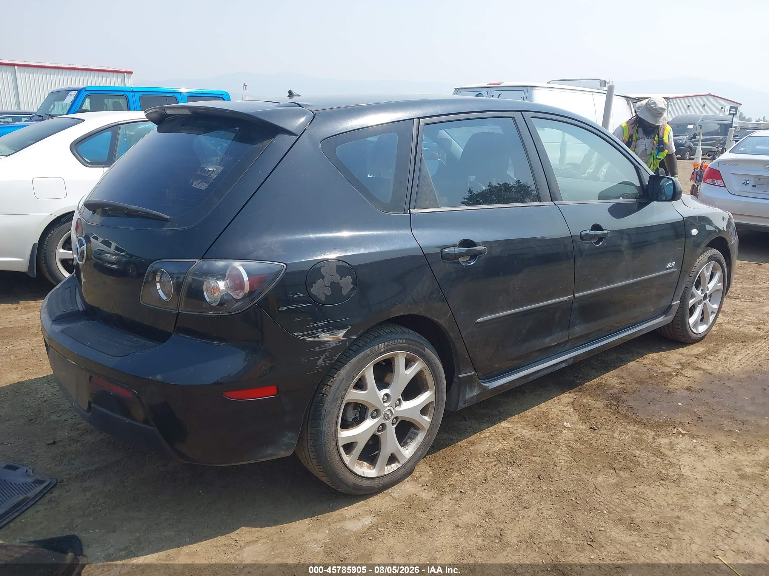 2008 Mazda Mazda3 S Touring Black vin: JM1BK343381863129