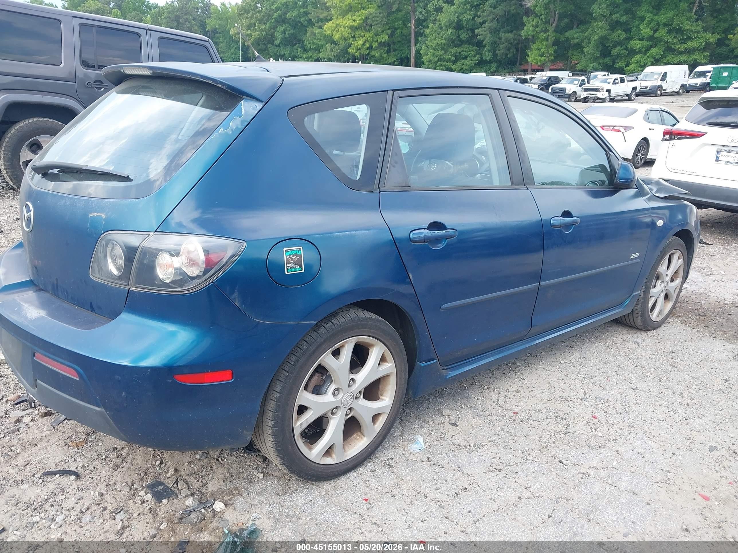 2007 Mazda Mazda3 S Touring Dark Blue vin: JM1BK343471749493