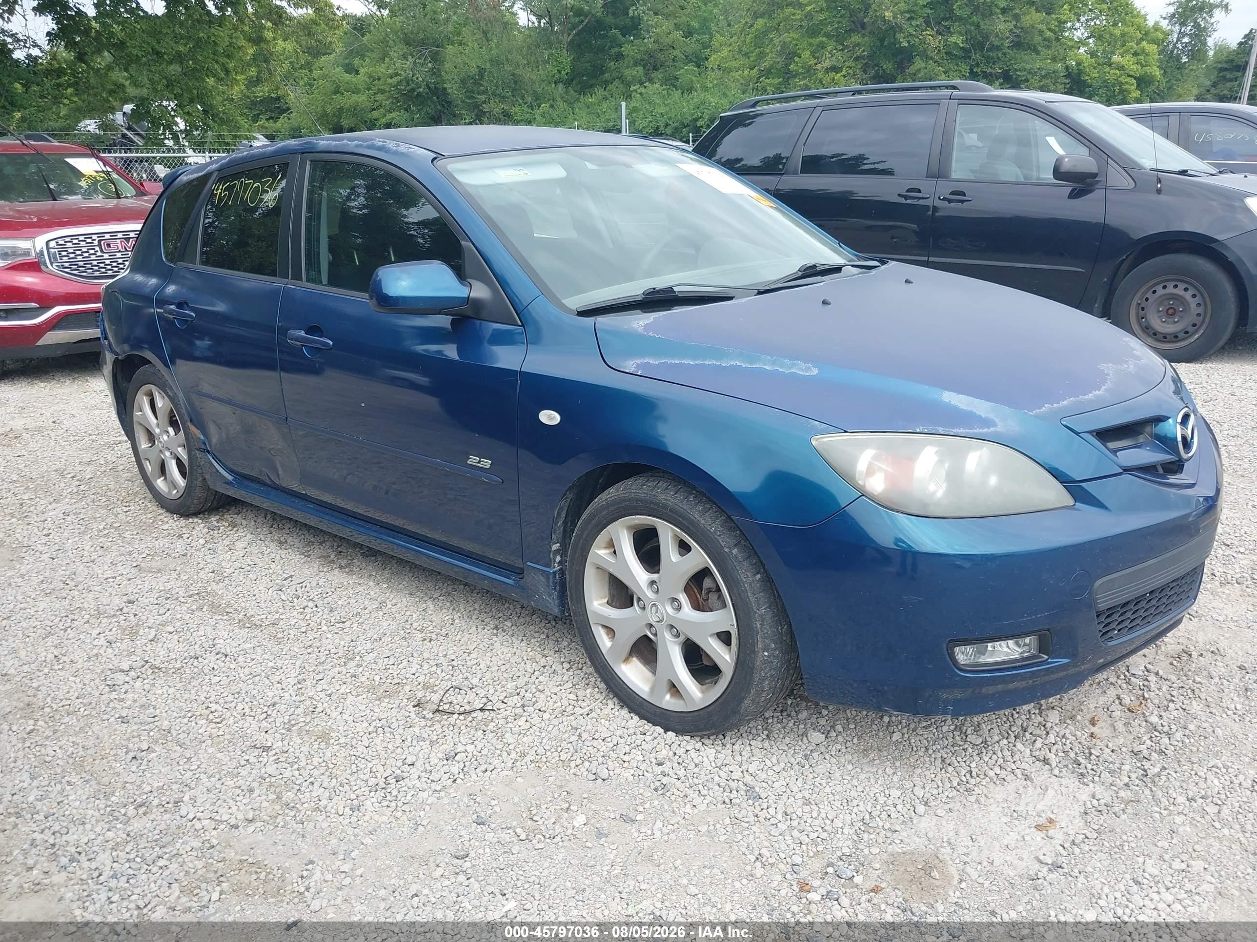 2008 Mazda Mazda3   Blue vin: JM1BK343581843433