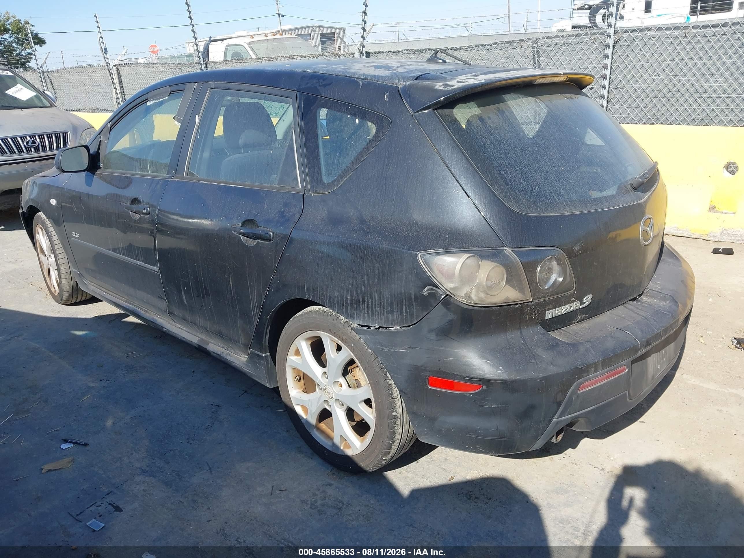 2008 Mazda Mazda3 S Touring Black vin: JM1BK343681103454