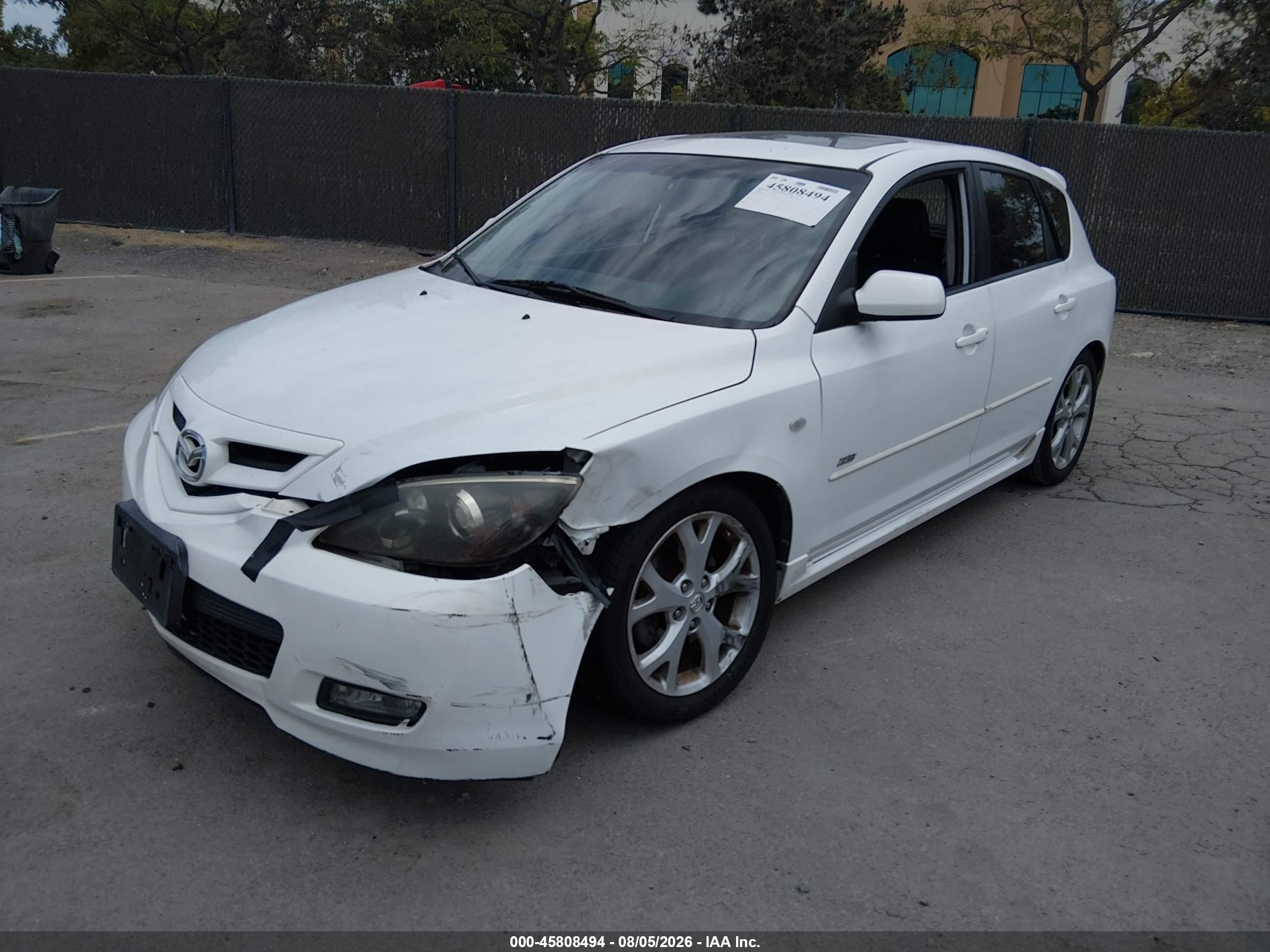2008 Mazda Mazda3 S Grand Touring White vin: JM1BK343681812398