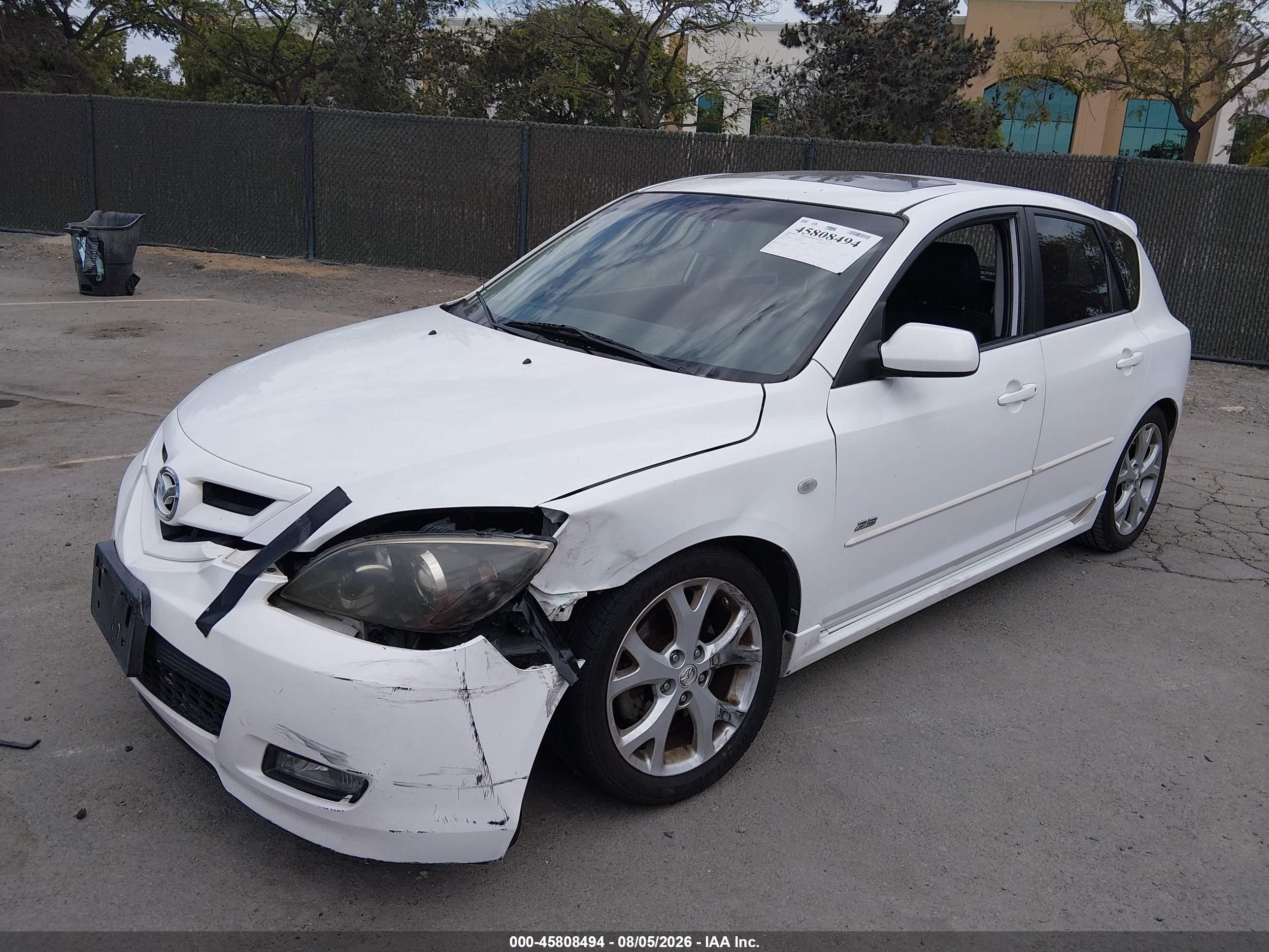 2008 Mazda Mazda3 S Grand Touring White vin: JM1BK343681812398