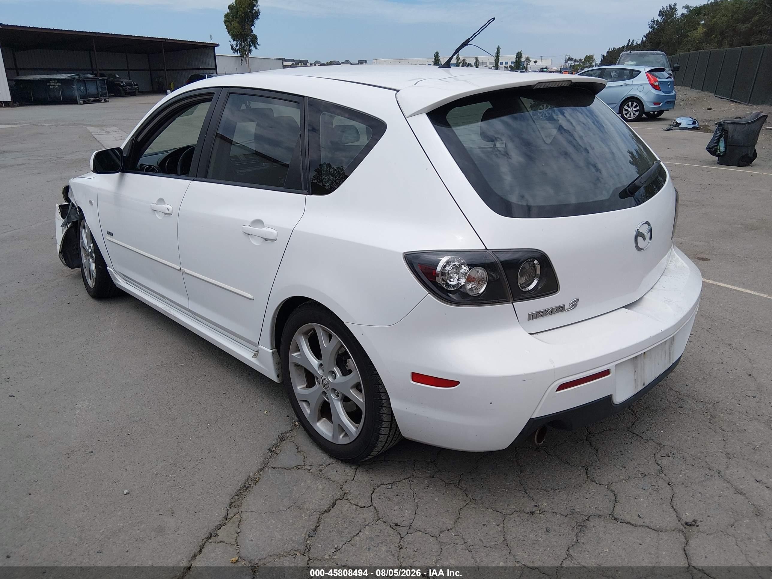 2008 Mazda Mazda3 S Grand Touring White vin: JM1BK343681812398