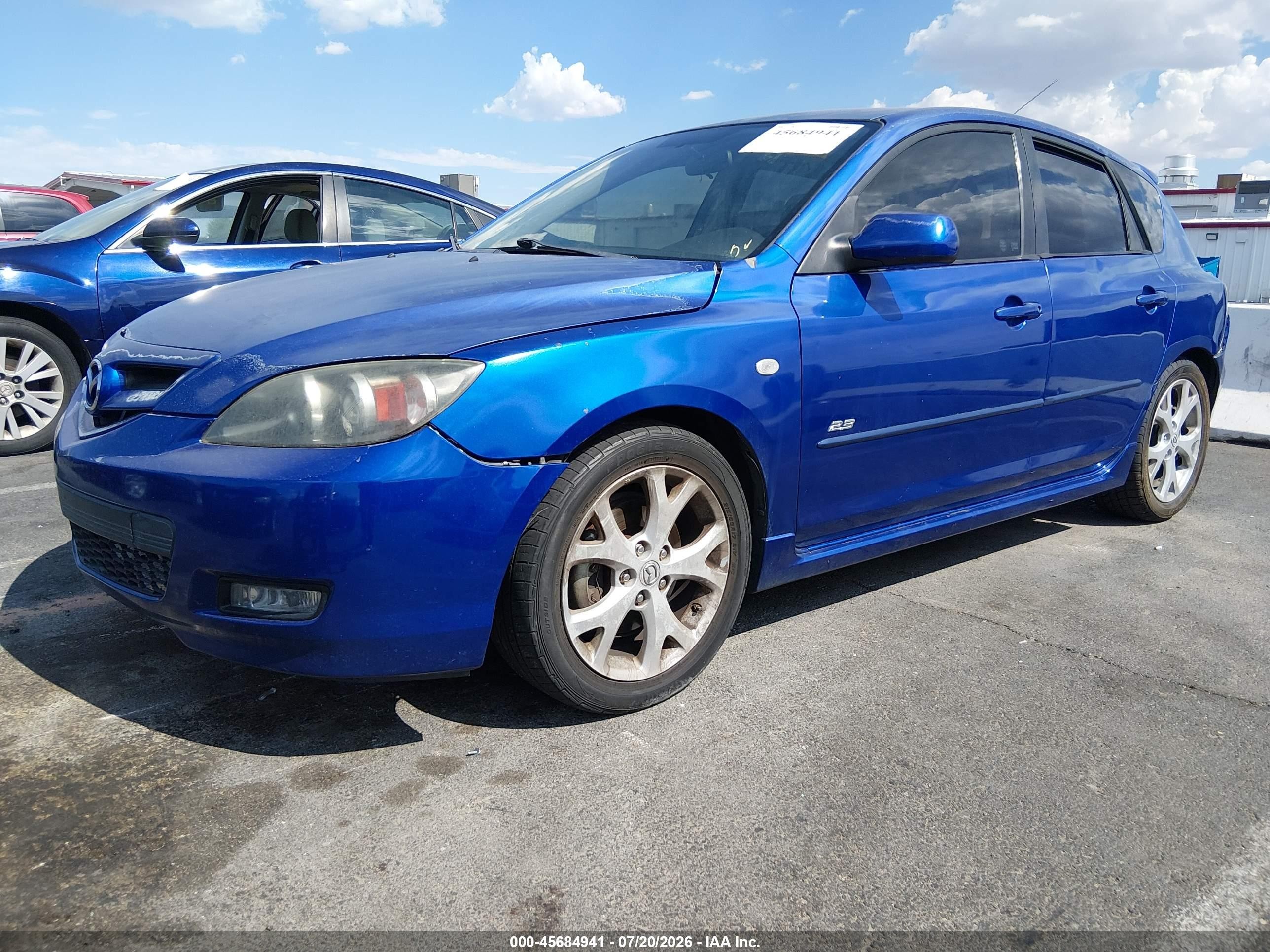 2008 Mazda Mazda3 S Sport Синий vin: JM1BK343681848947
