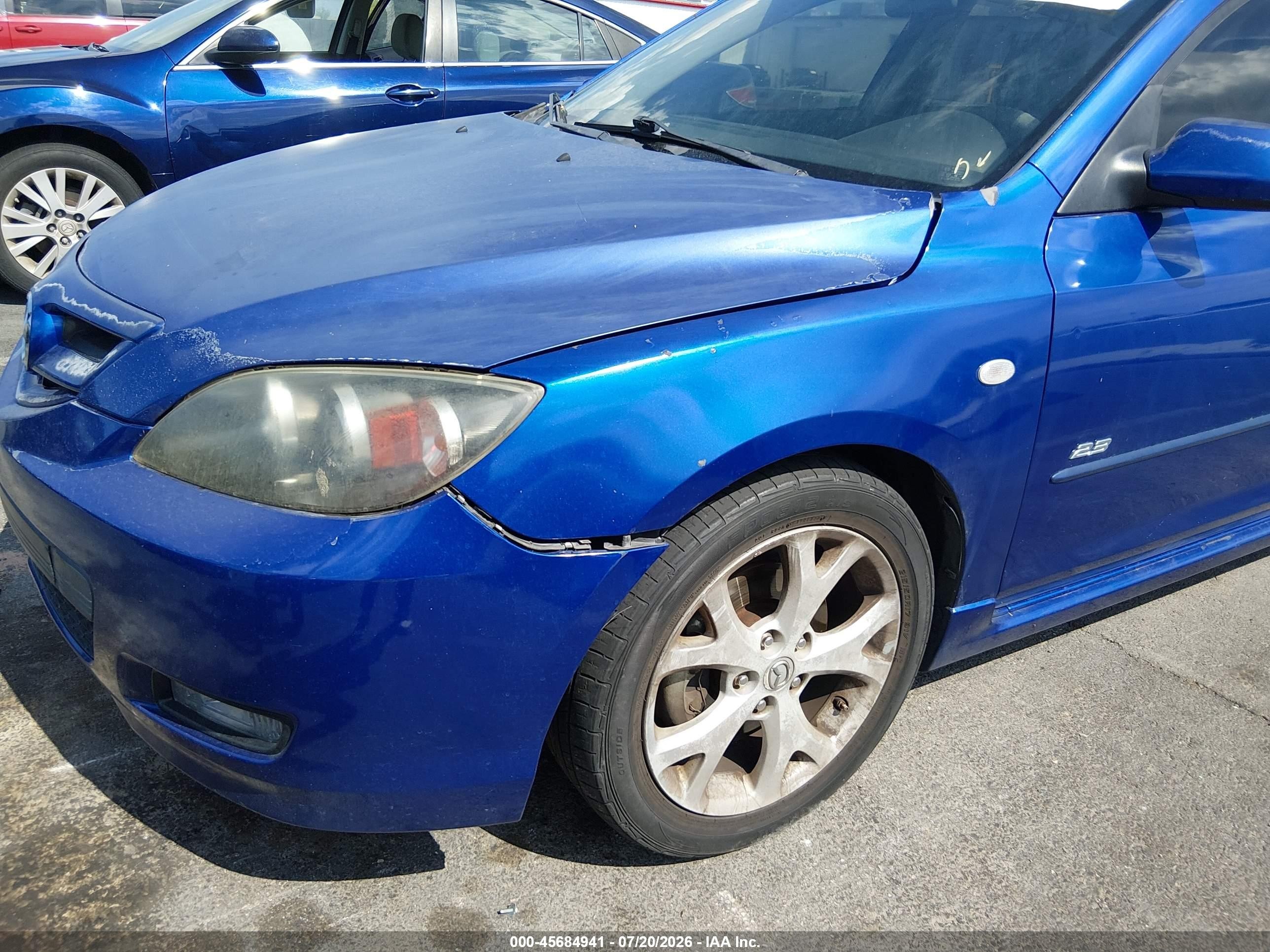 2008 Mazda Mazda3 S Sport Синий vin: JM1BK343681848947