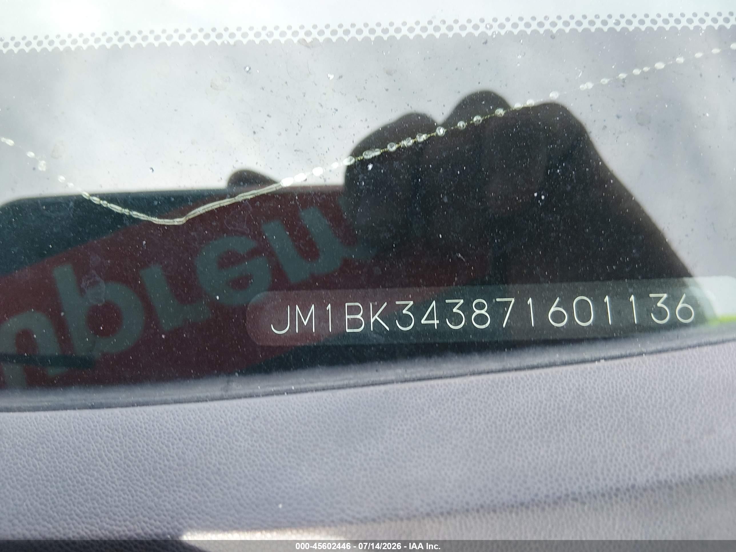 2007 Mazda Mazda3 S Grand Touring Teal vin: JM1BK343871601136