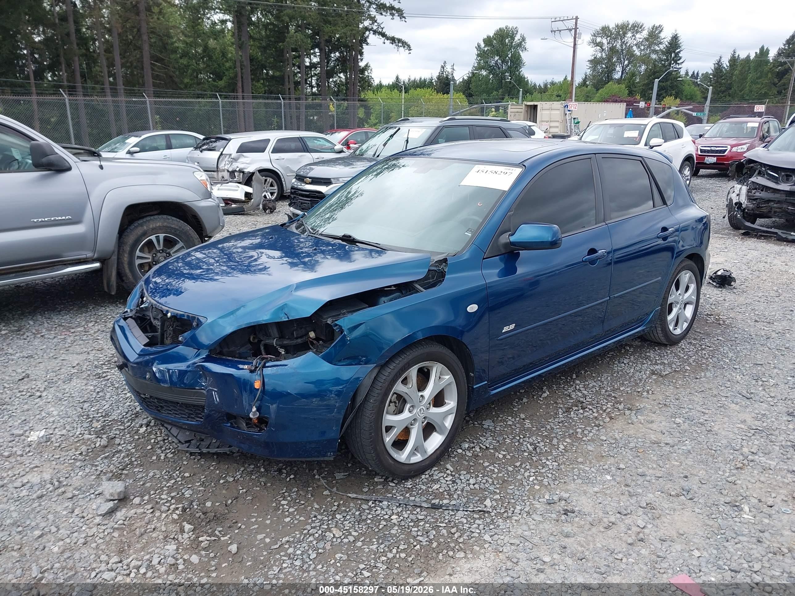 2007 Mazda Mazda3 S Grand Touring Blue vin: JM1BK343X71744864