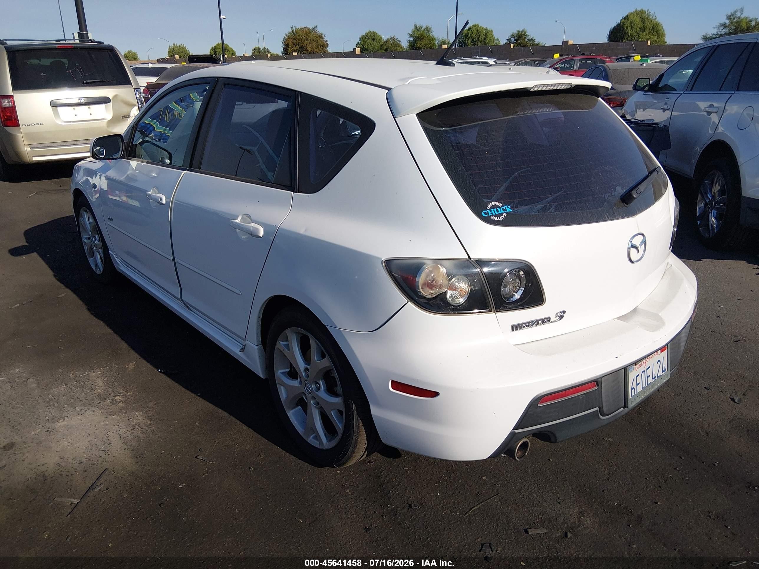 2009 Mazda Mazda3 S Touring White vin: JM1BK344191243860