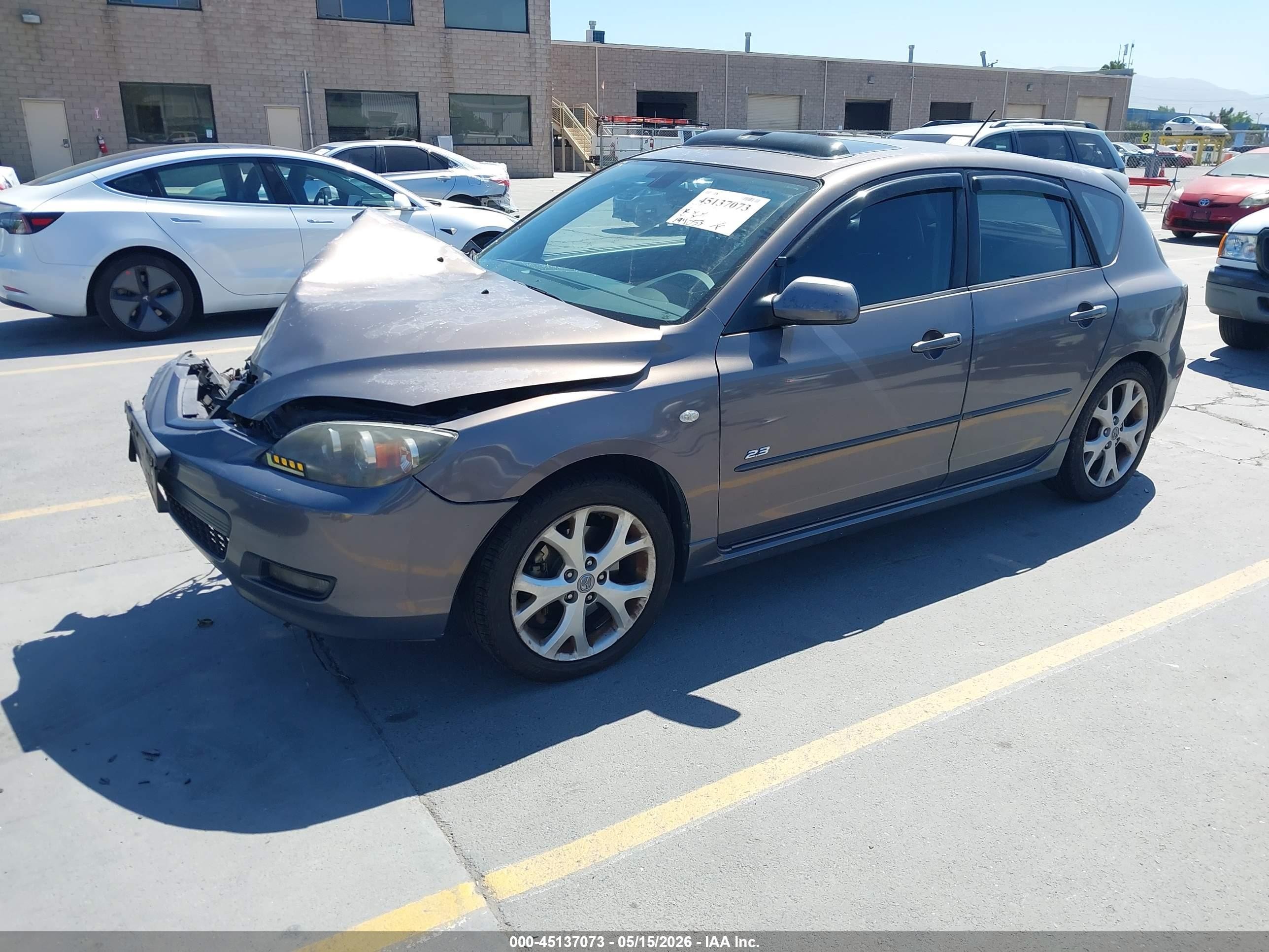 2007 Mazda Mazda3 S Grand Touring Gray vin: JM1BK344771624920