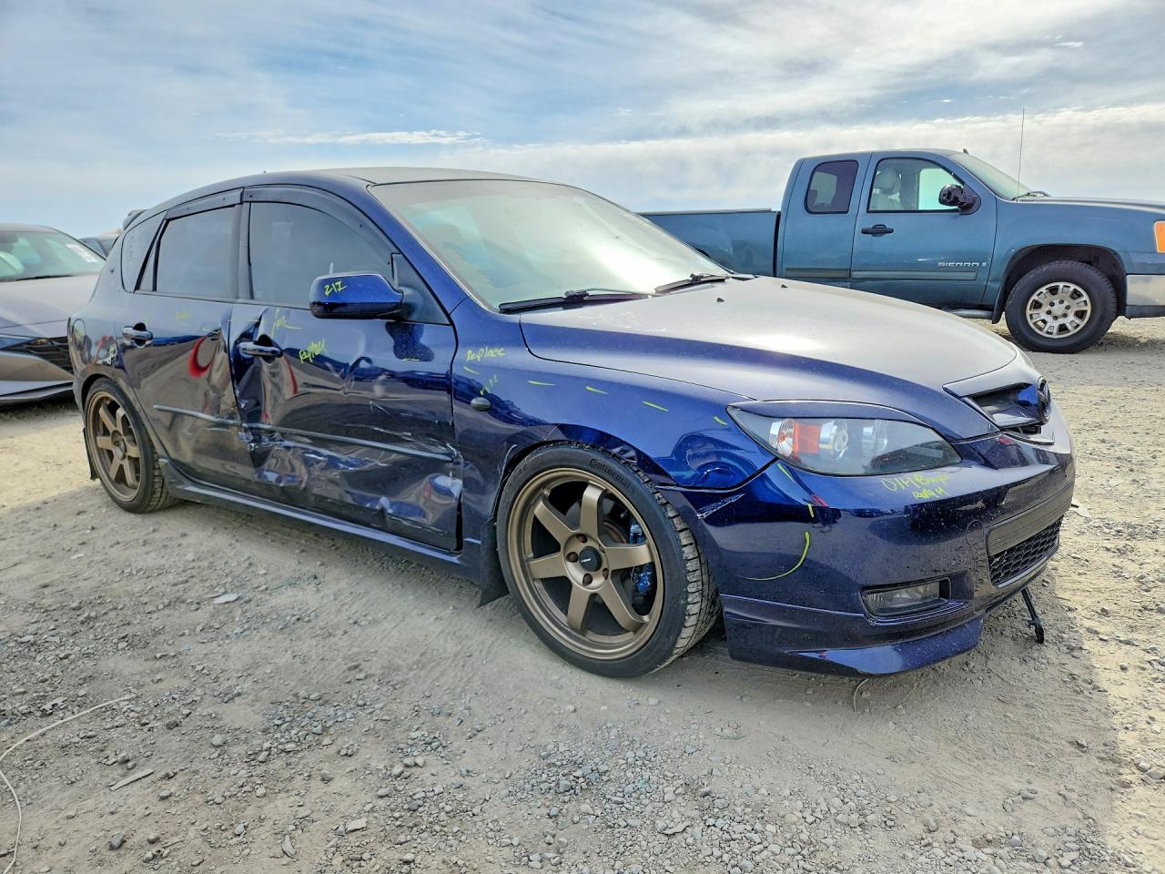 2008 Mazda 3 Hatchback Blue vin: JM1BK344881154298