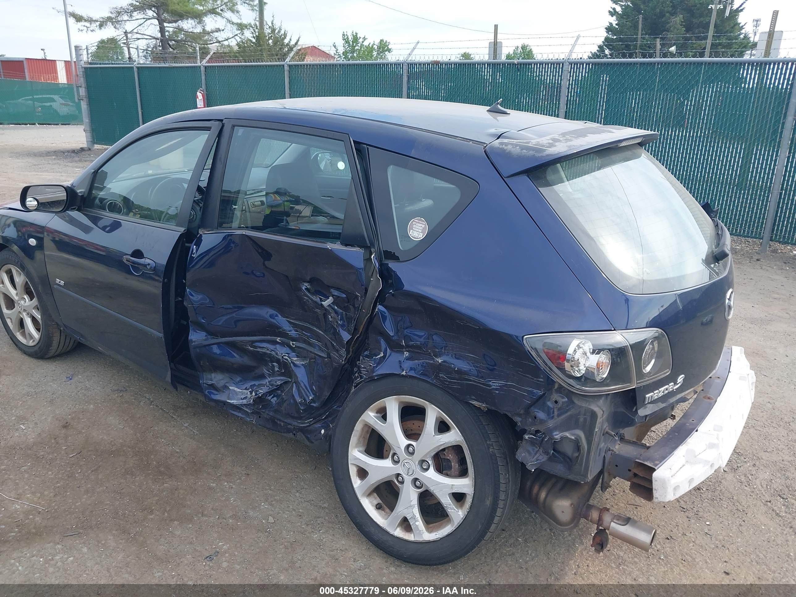 2009 Mazda Mazda3 S Grand Touring Blue vin: JM1BK344X91191788