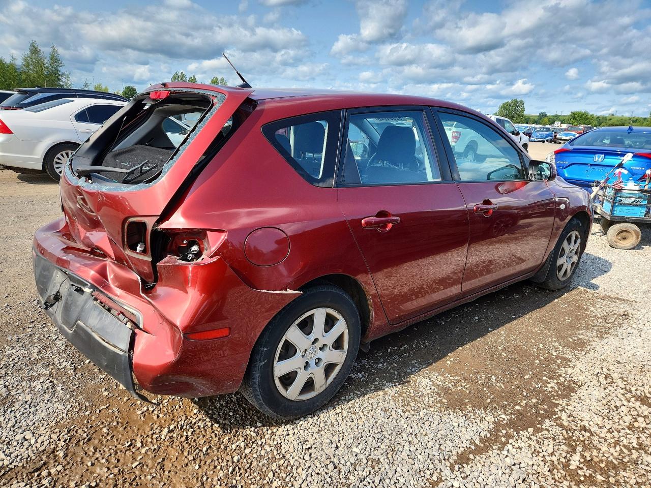 2009 Mazda 3 I Red vin: JM1BK34F691237893