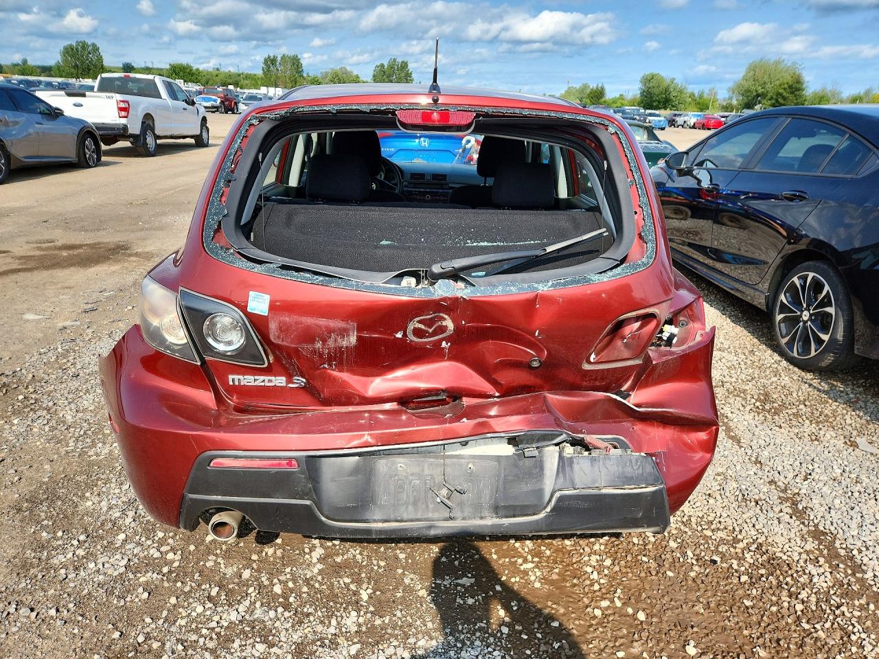 2009 Mazda 3 I Red vin: JM1BK34F691237893