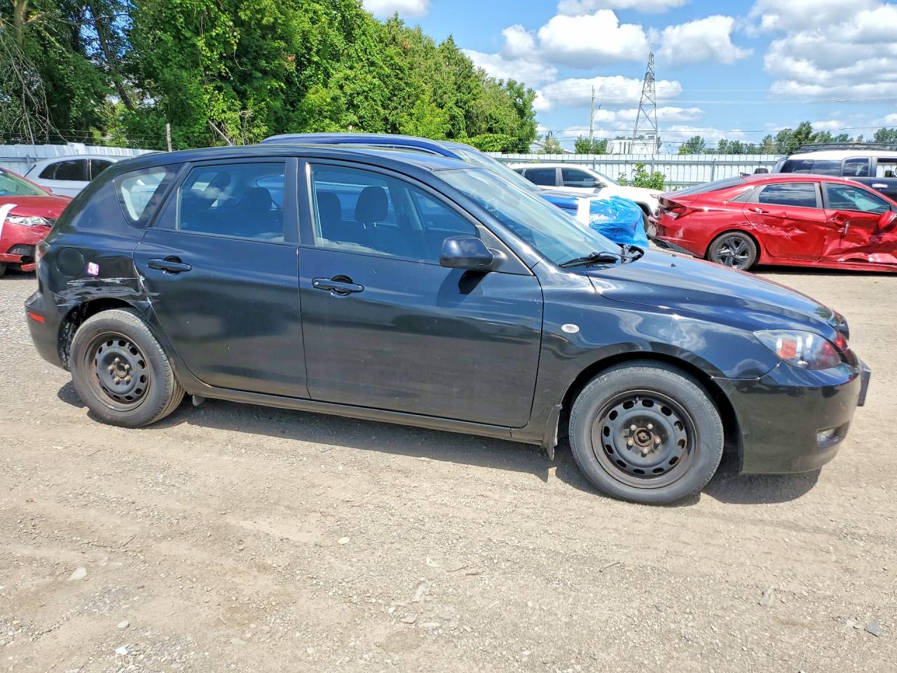 2008 Mazda 3 I Black vin: JM1BK34F981178868