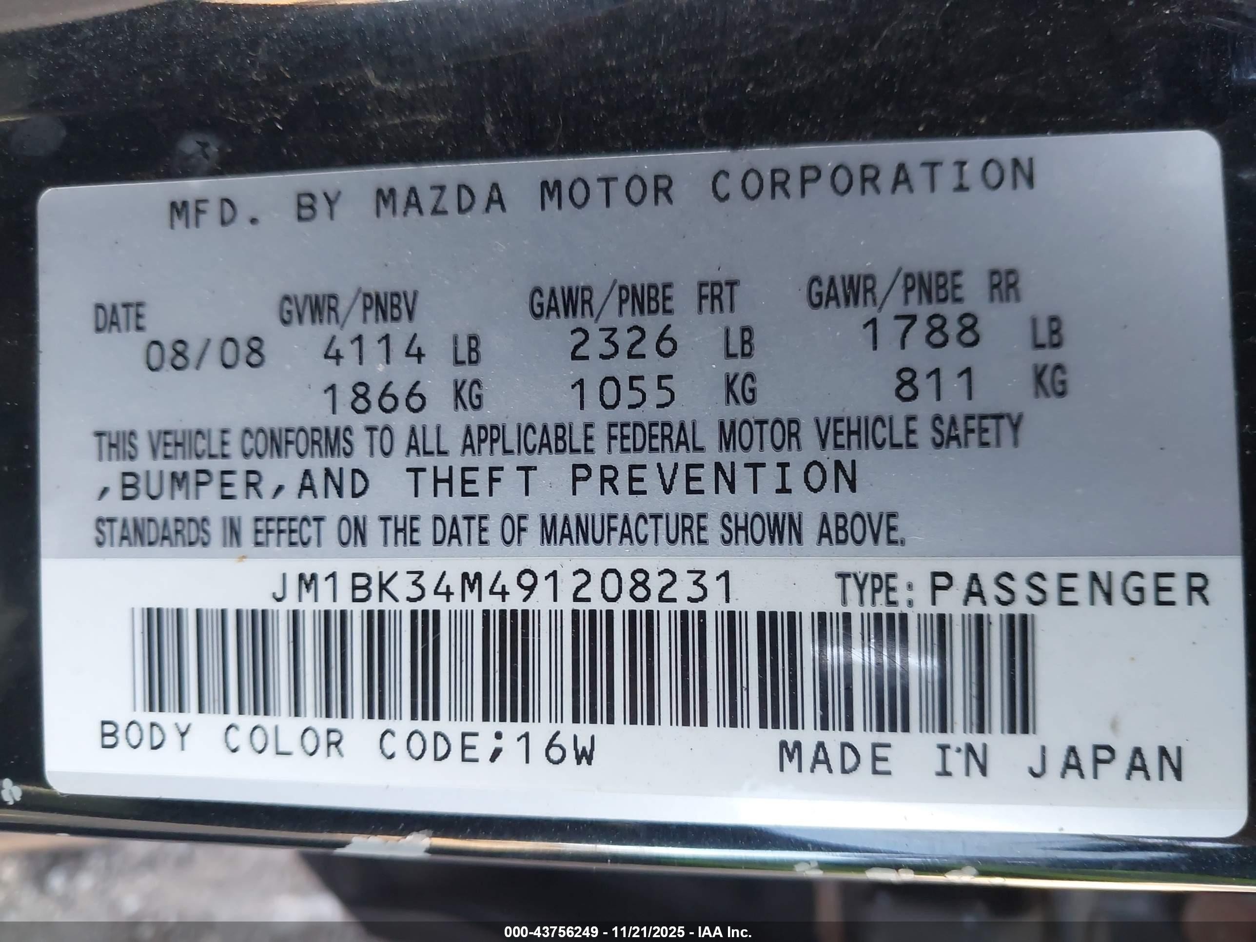 2009 Mazda Mazdaspeed3 Sport Black vin: JM1BK34M491208231