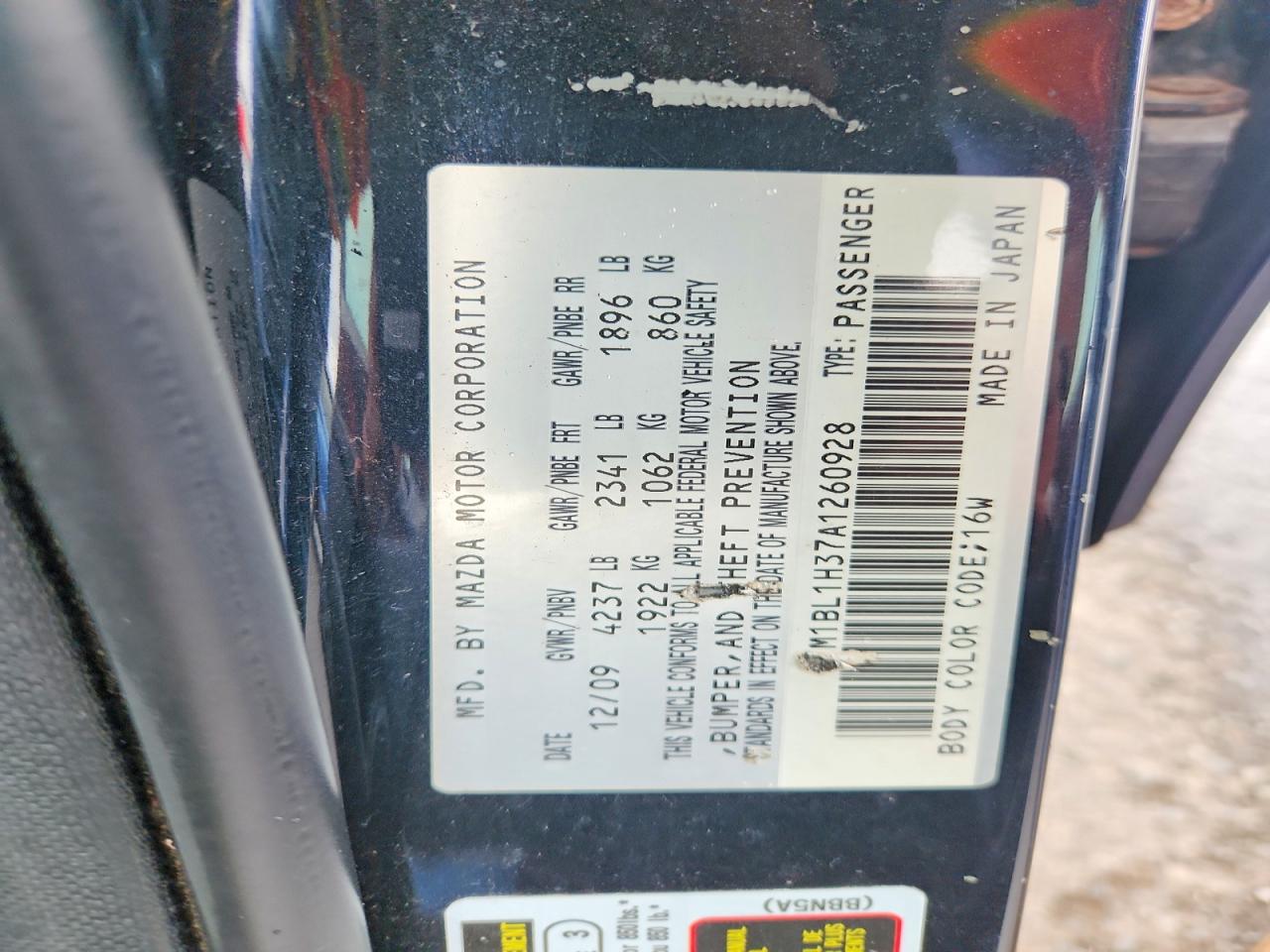 2010 Mazda Speed 3 Black vin: JM1BL1H37A1260928