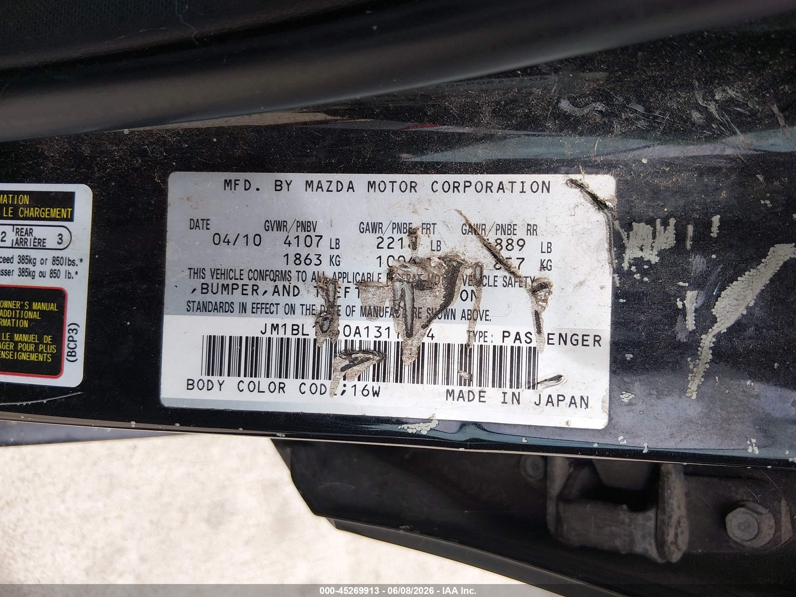 2010 Mazda Mazda3 S Sport Black vin: JM1BL1H50A1317844