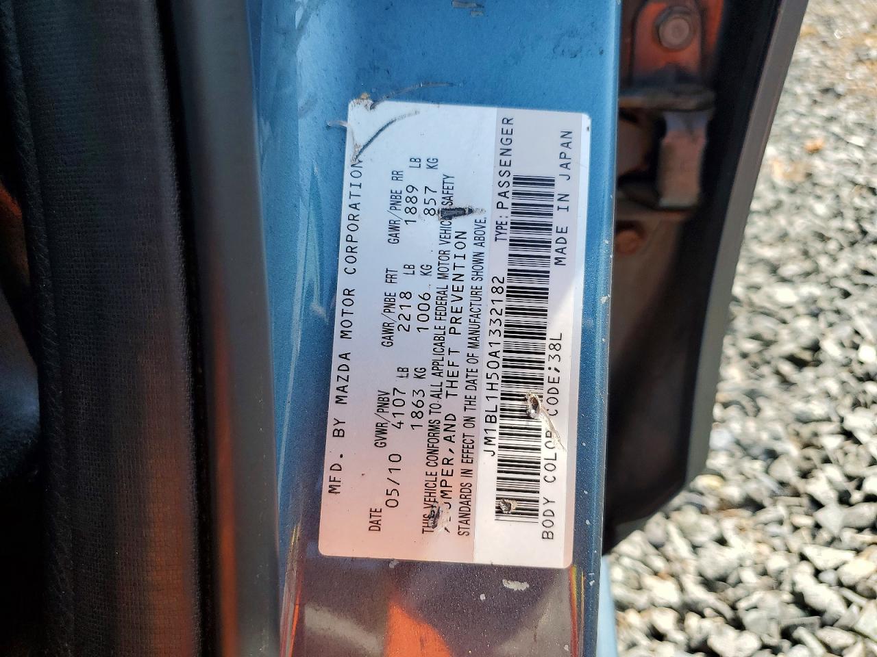 2010 Mazda 3 S Blue vin: JM1BL1H50A1332182