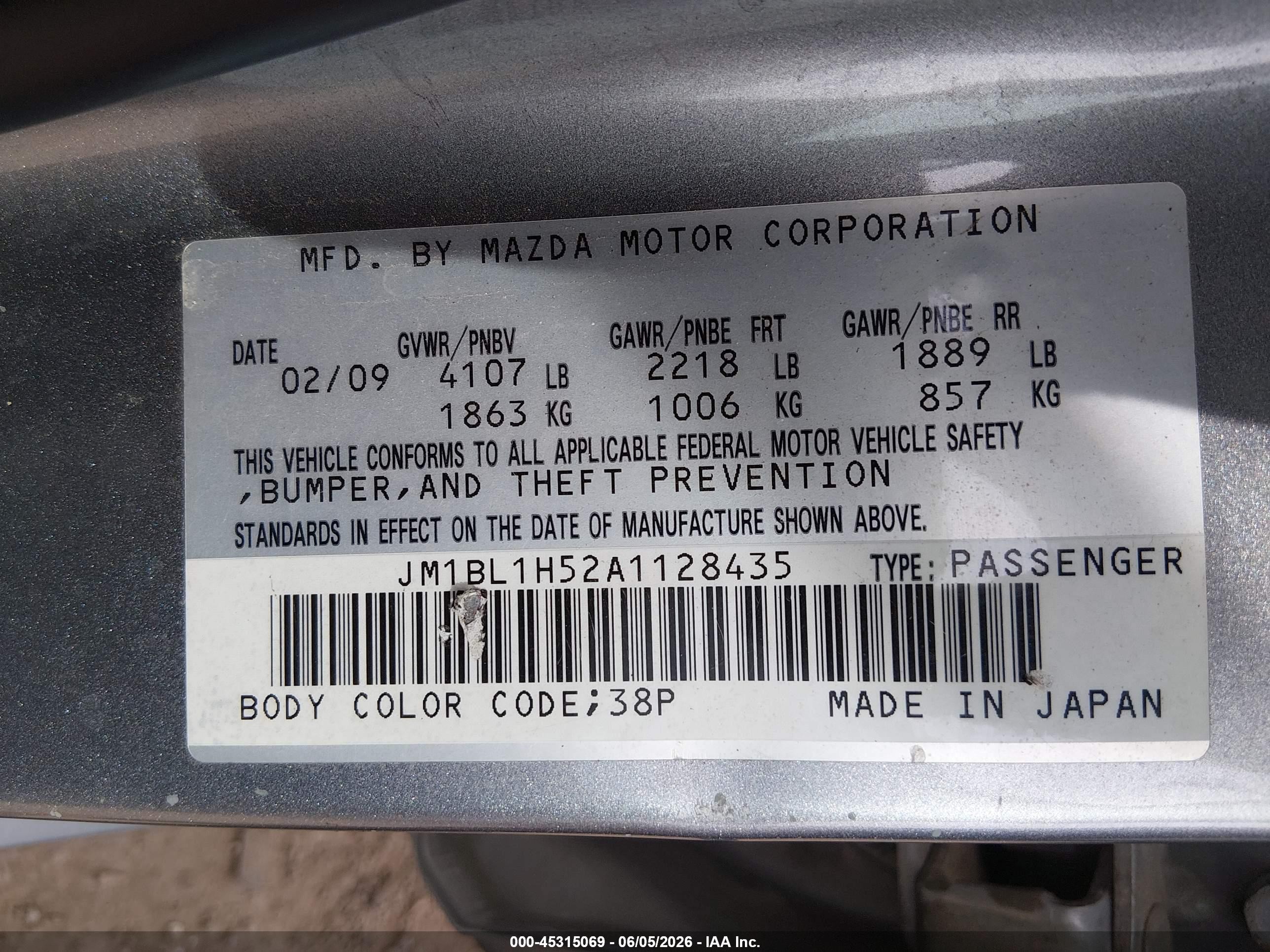2010 Mazda Mazda3 S Sport Gray vin: JM1BL1H52A1128435