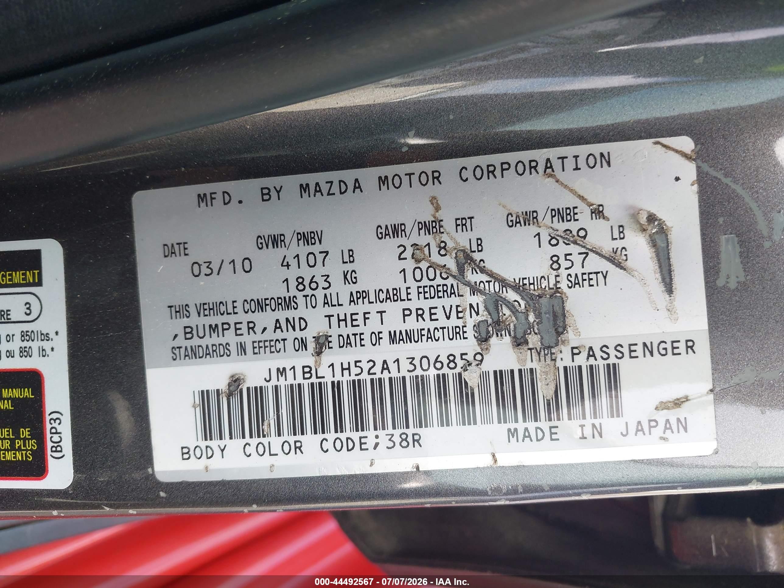 2010 Mazda Mazda3 S Sport Gray vin: JM1BL1H52A1306859