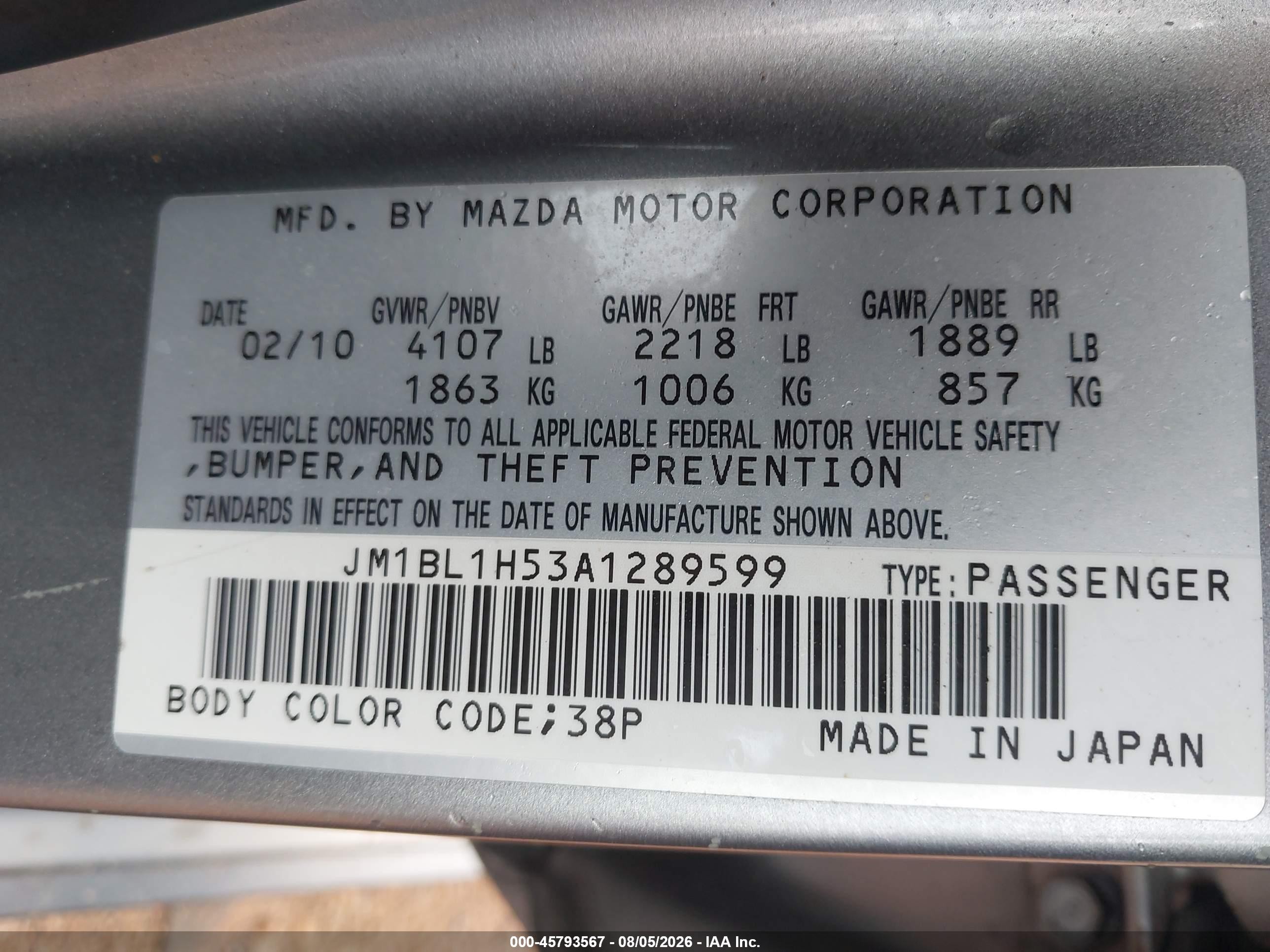 2010 Mazda Mazda3 S Sport Silver vin: JM1BL1H53A1289599