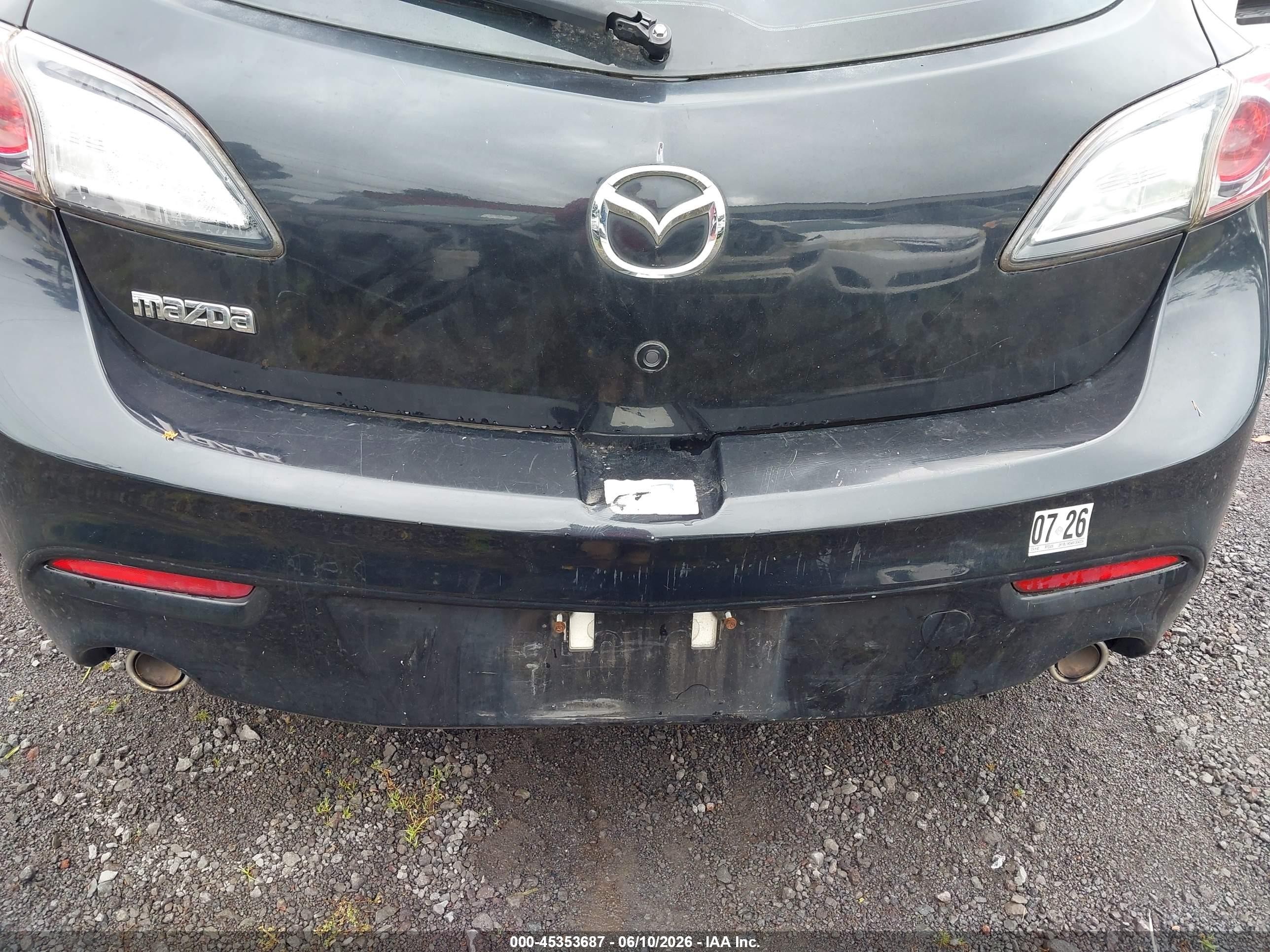 2010 Mazda Mazda3 S Sport Black vin: JM1BL1H54A1304224