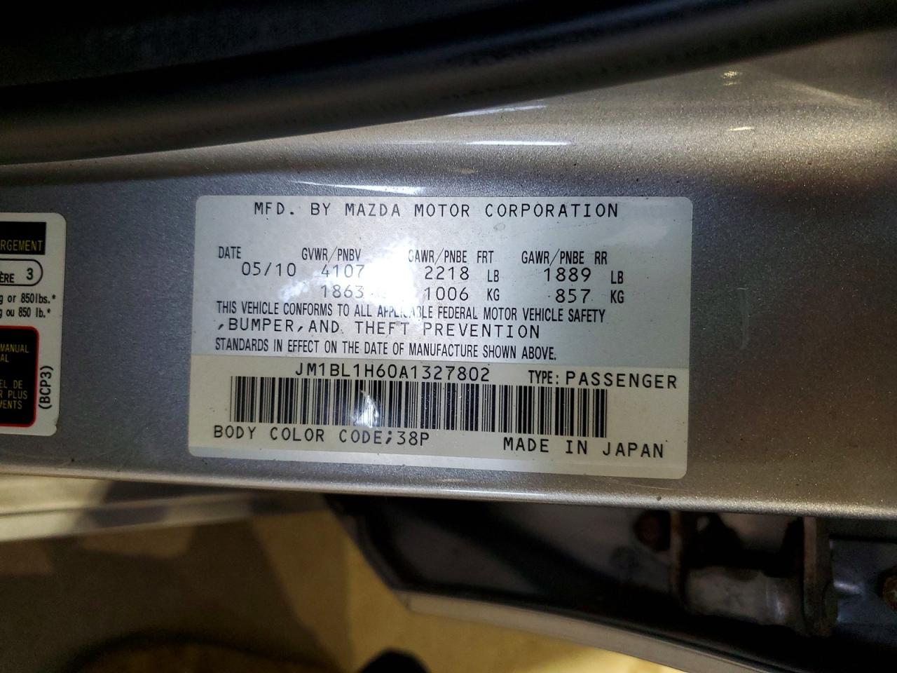 2010 Mazda 3 S Silver vin: JM1BL1H60A1327802