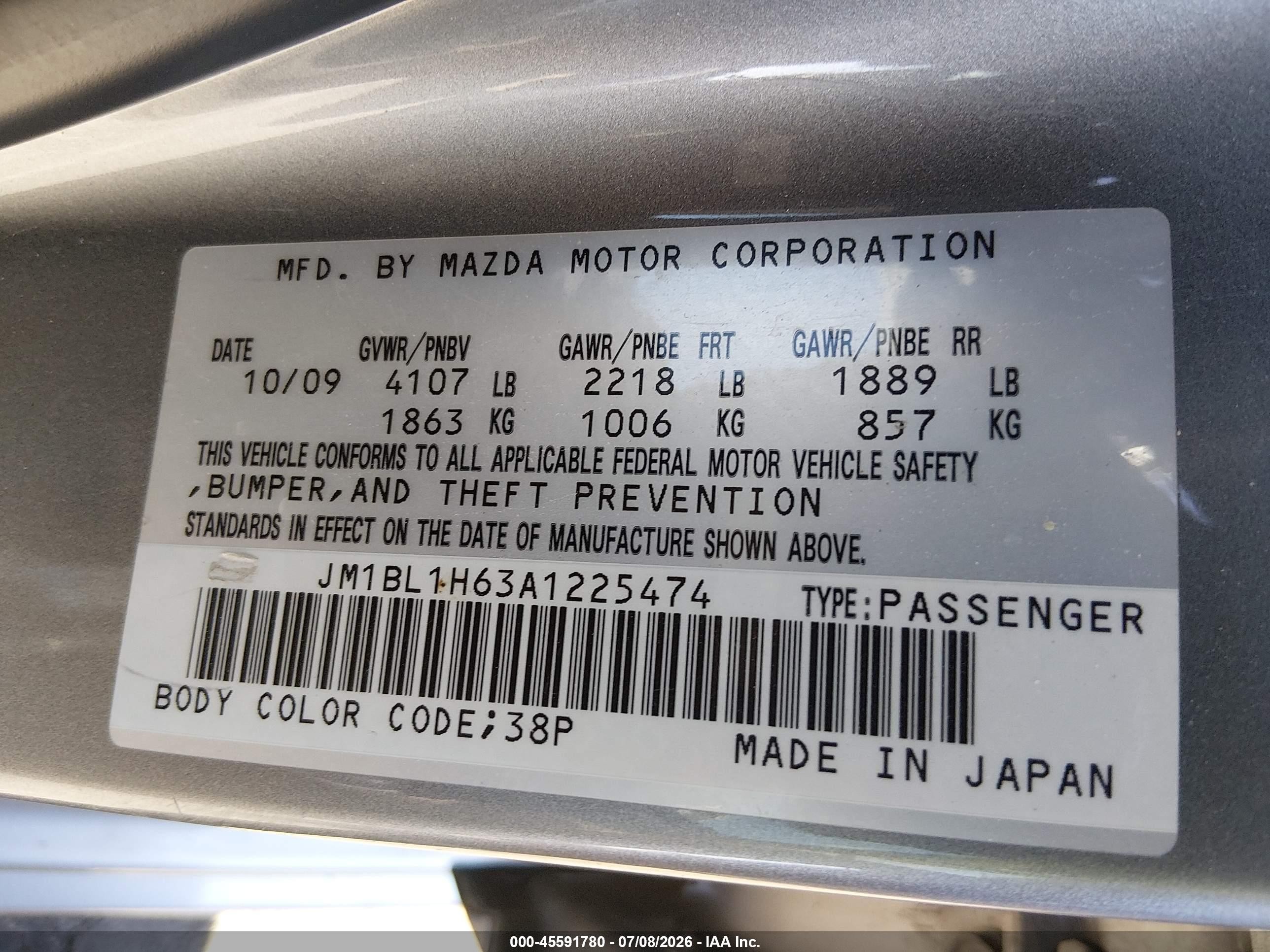 2010 Mazda Mazda3 S Grand Touring Gray vin: JM1BL1H63A1225474