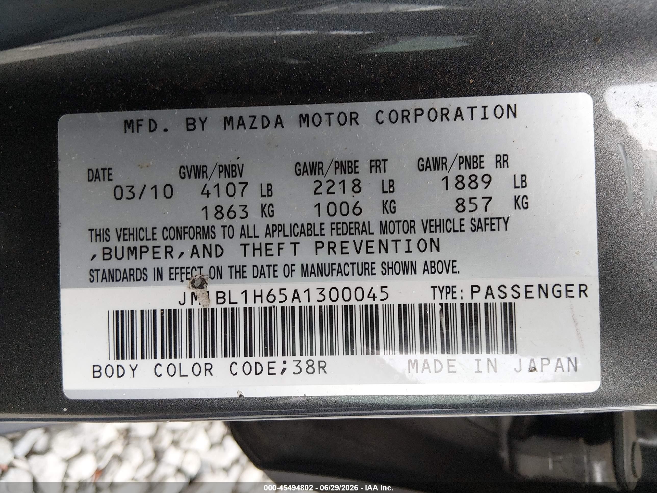 2010 Mazda Mazda3 S Sport Gray vin: JM1BL1H65A1300045