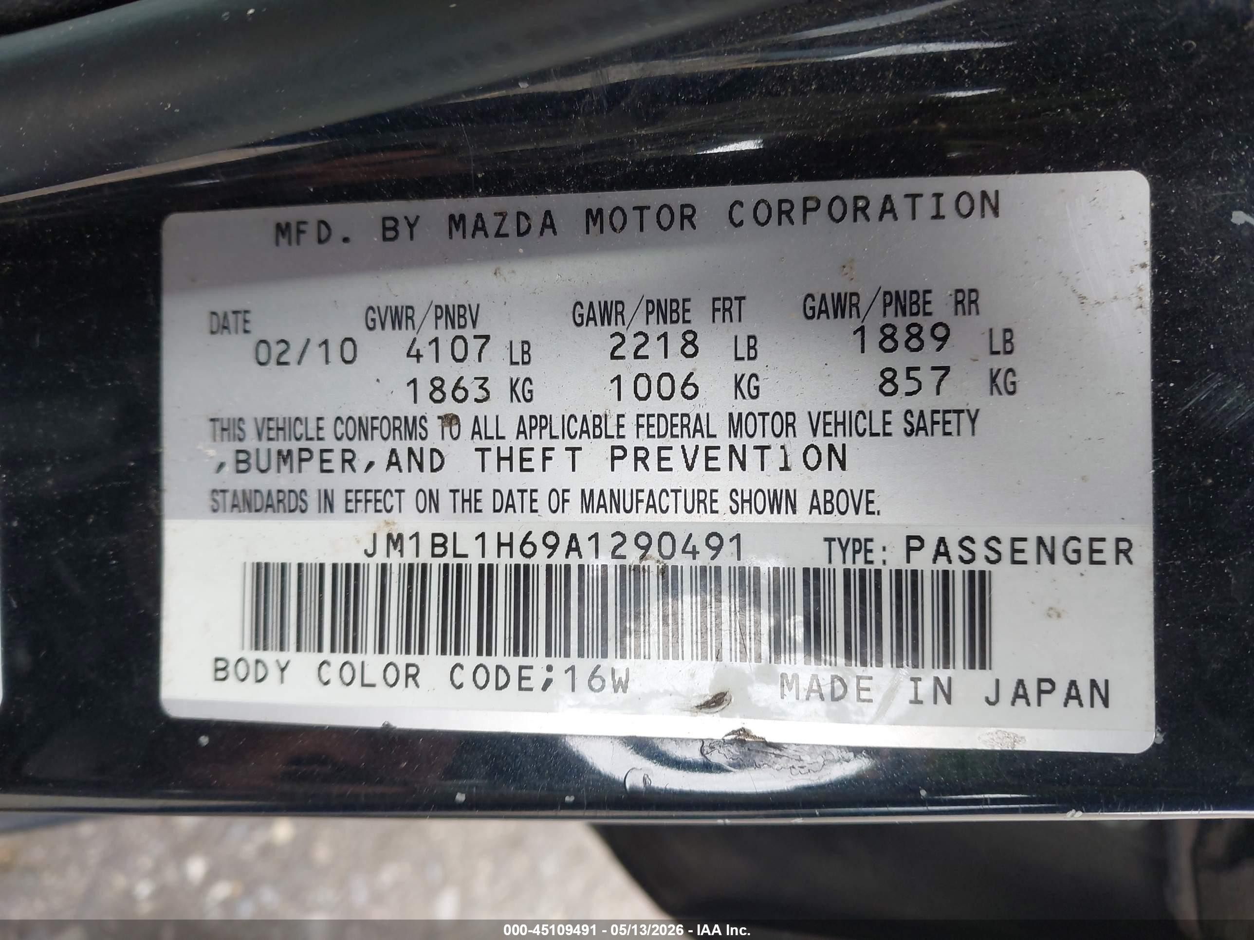 2010 Mazda Mazda3 S Grand Touring Black vin: JM1BL1H69A1290491