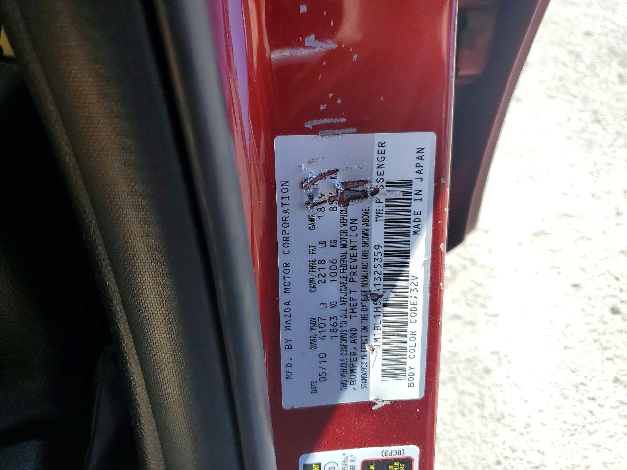 2010 Mazda 3 S Красный vin: JM1BL1H6XA1325359
