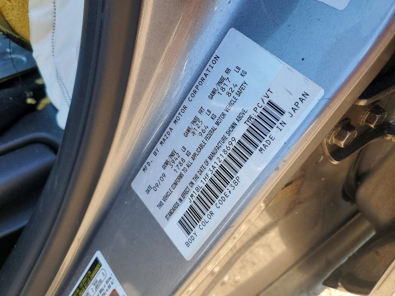 2010 Mazda 3 I Silver vin: JM1BL1HF3A1218699