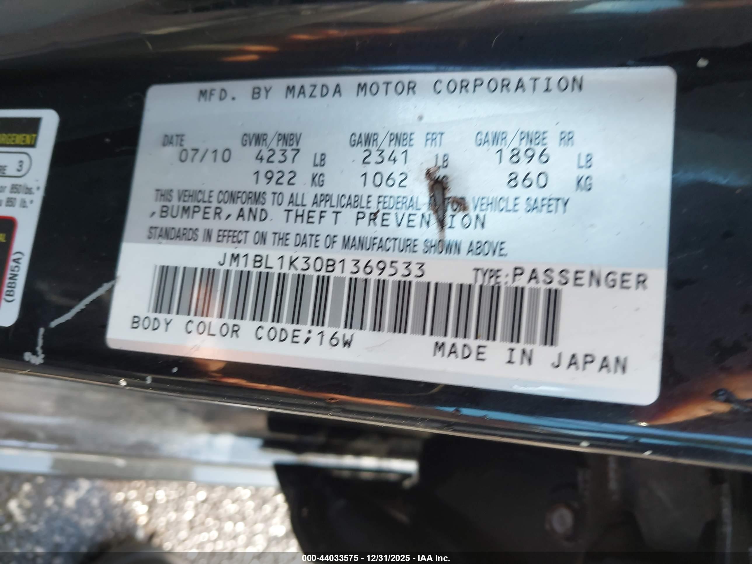 2011 Mazda Mazdaspeed3 Sport Black vin: JM1BL1K30B1369533