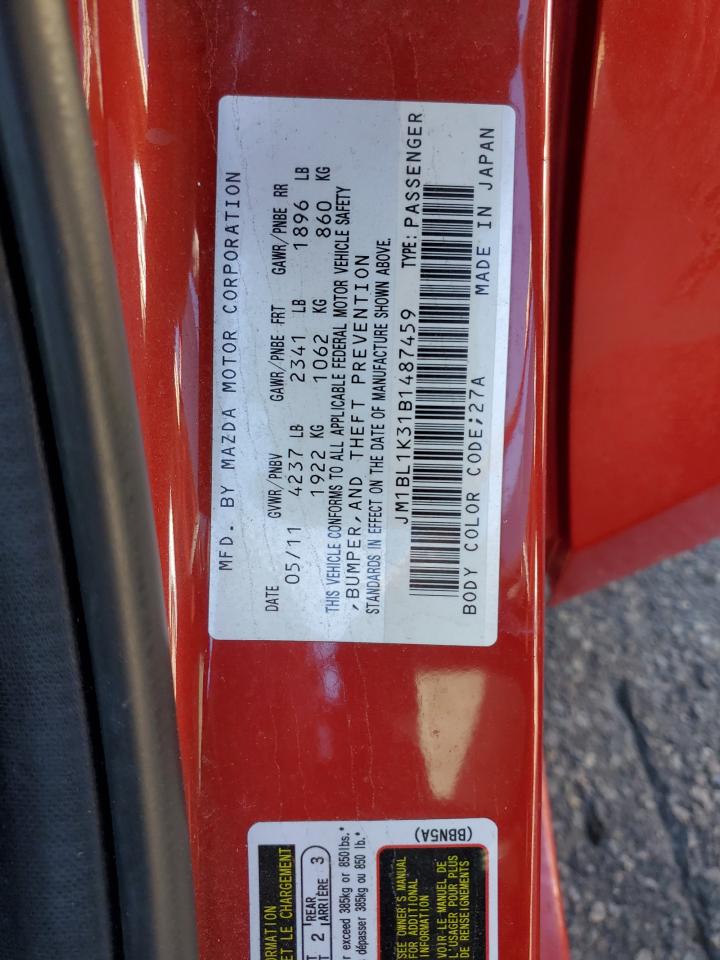 2011 Mazda Speed 3 Maroon vin: JM1BL1K31B1487459