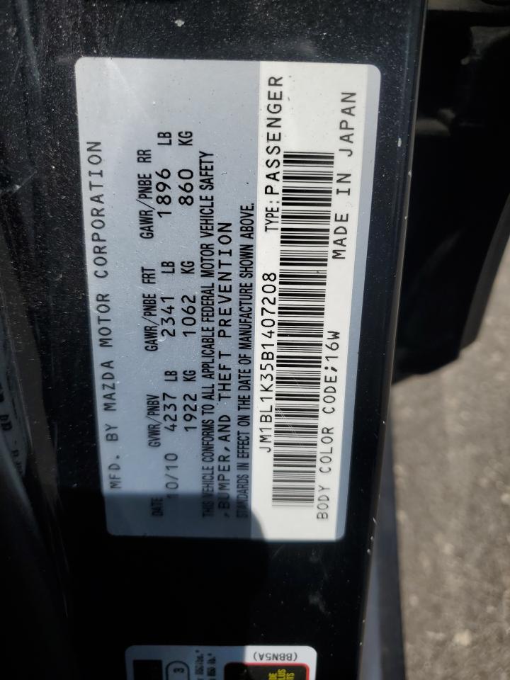 2011 Mazda Speed 3 Black vin: JM1BL1K35B1407208