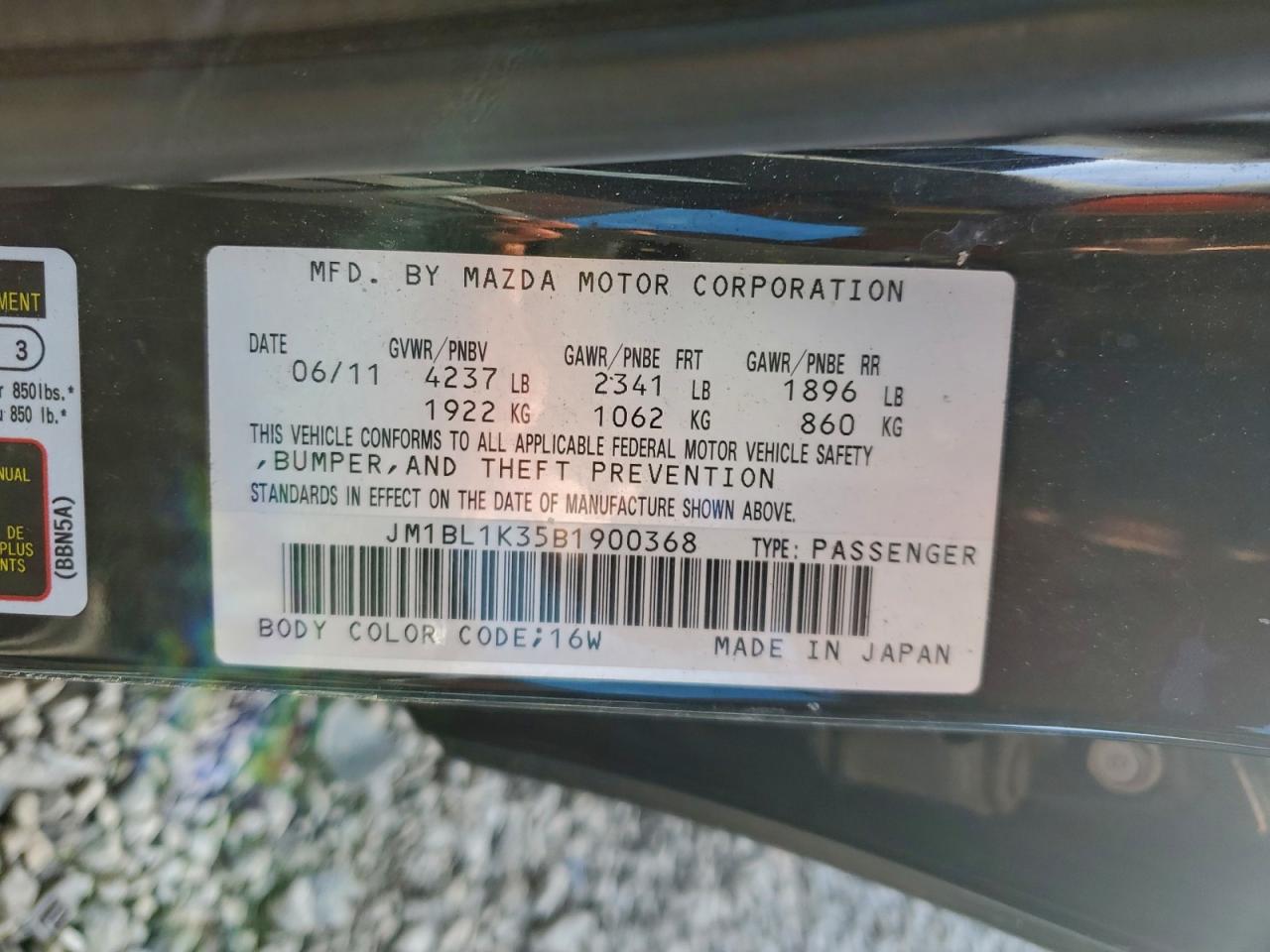 2011 Mazda Speed 3 Black vin: JM1BL1K35B1900368