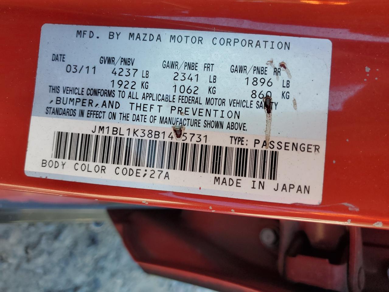 2011 Mazda Speed 3 Black vin: JM1BL1K38B1475731