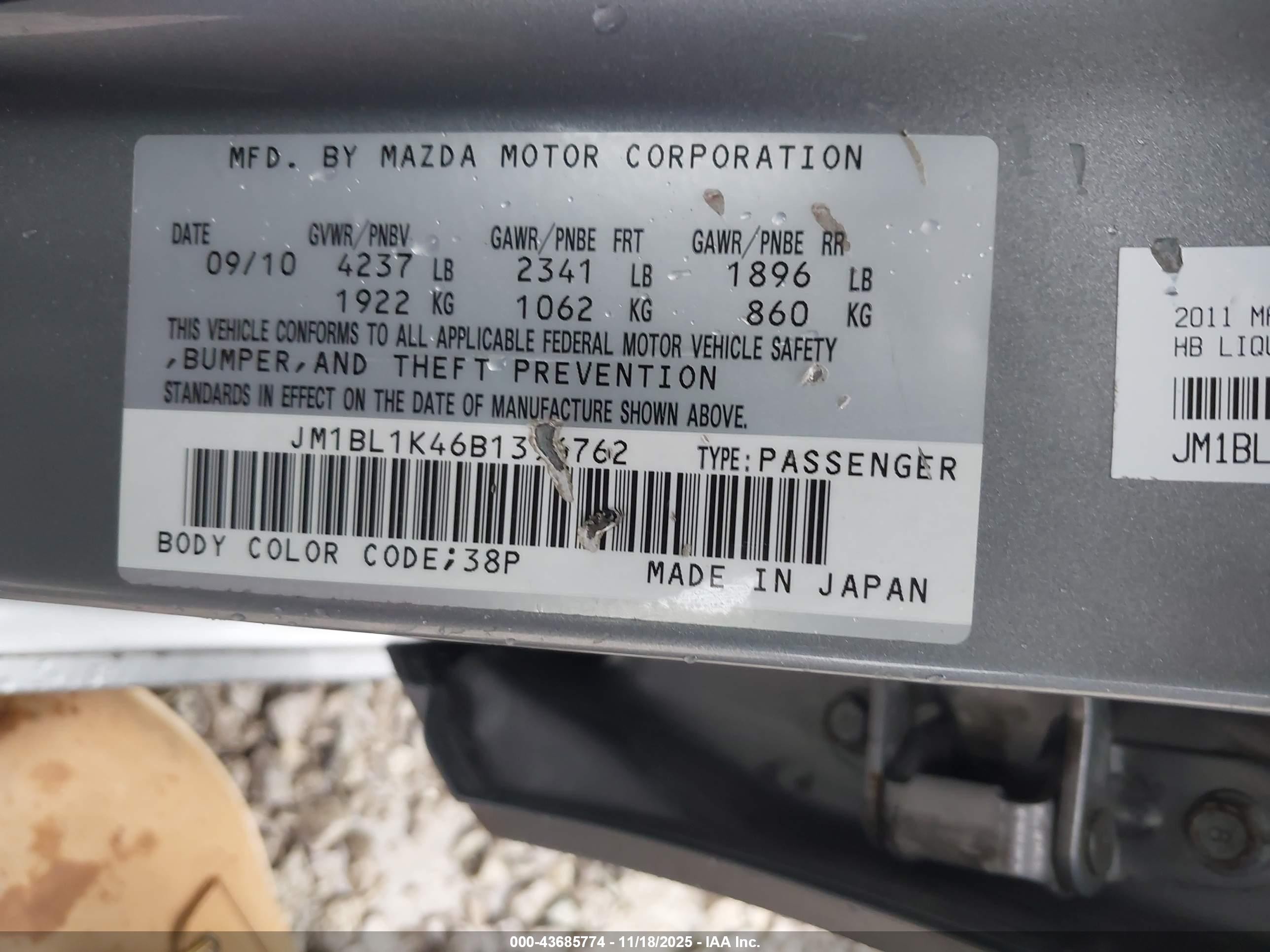 2011 Mazda Mazdaspeed3 Sport Silver vin: JM1BL1K46B1396762