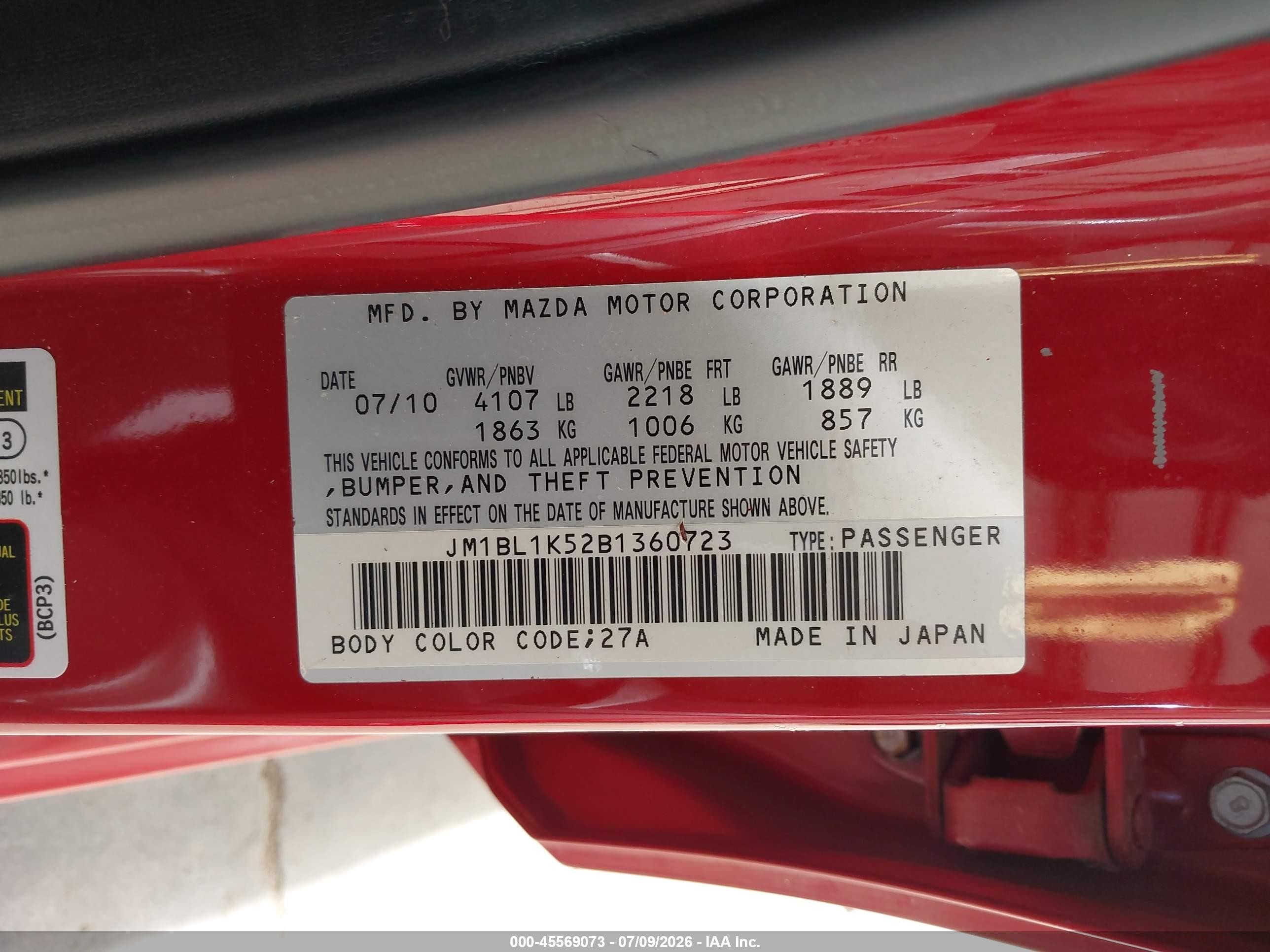 2011 Mazda Mazda3 S Sport Red vin: JM1BL1K52B1360723