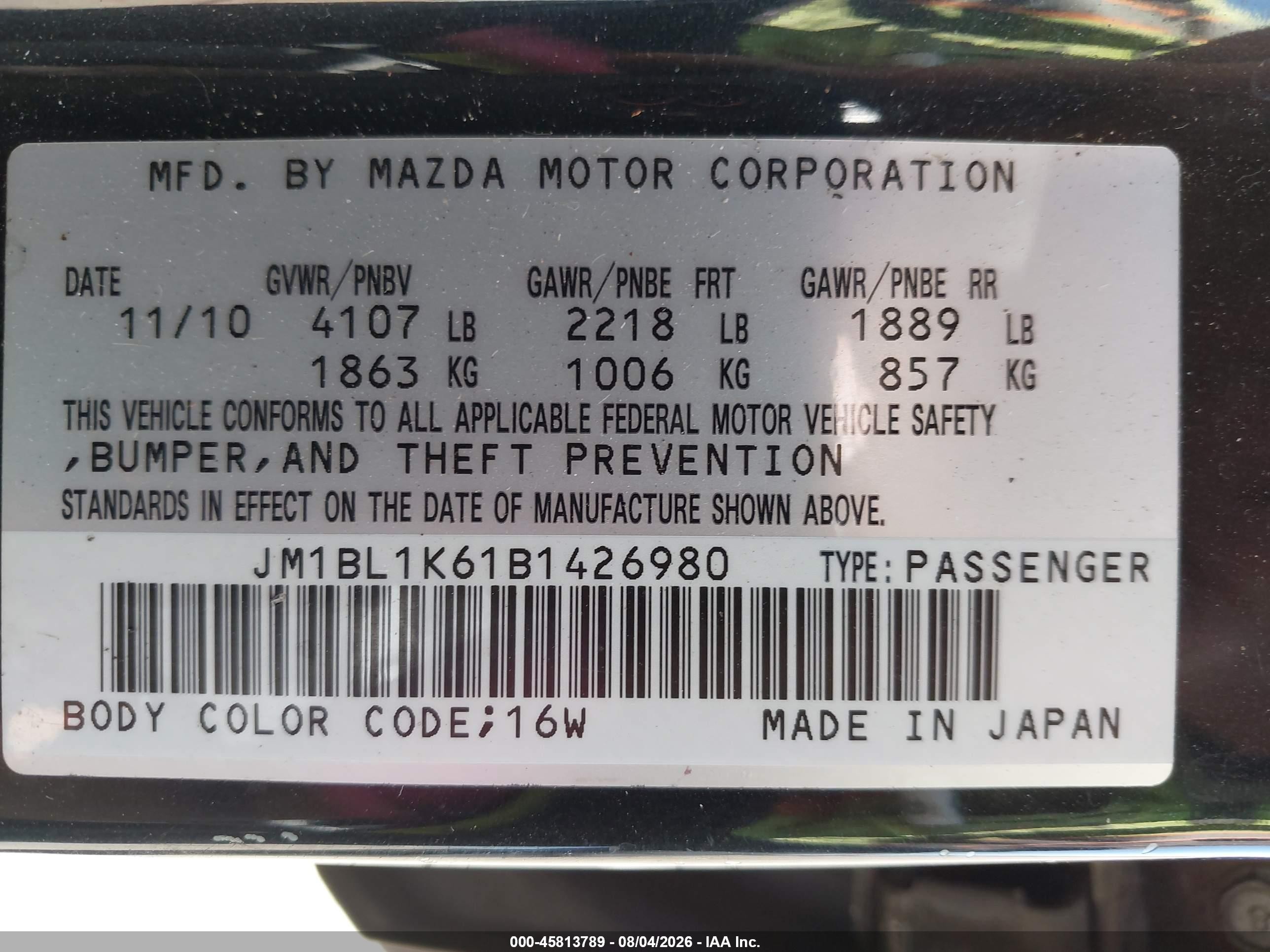 2011 Mazda Mazda3 S Sport Black vin: JM1BL1K61B1426980
