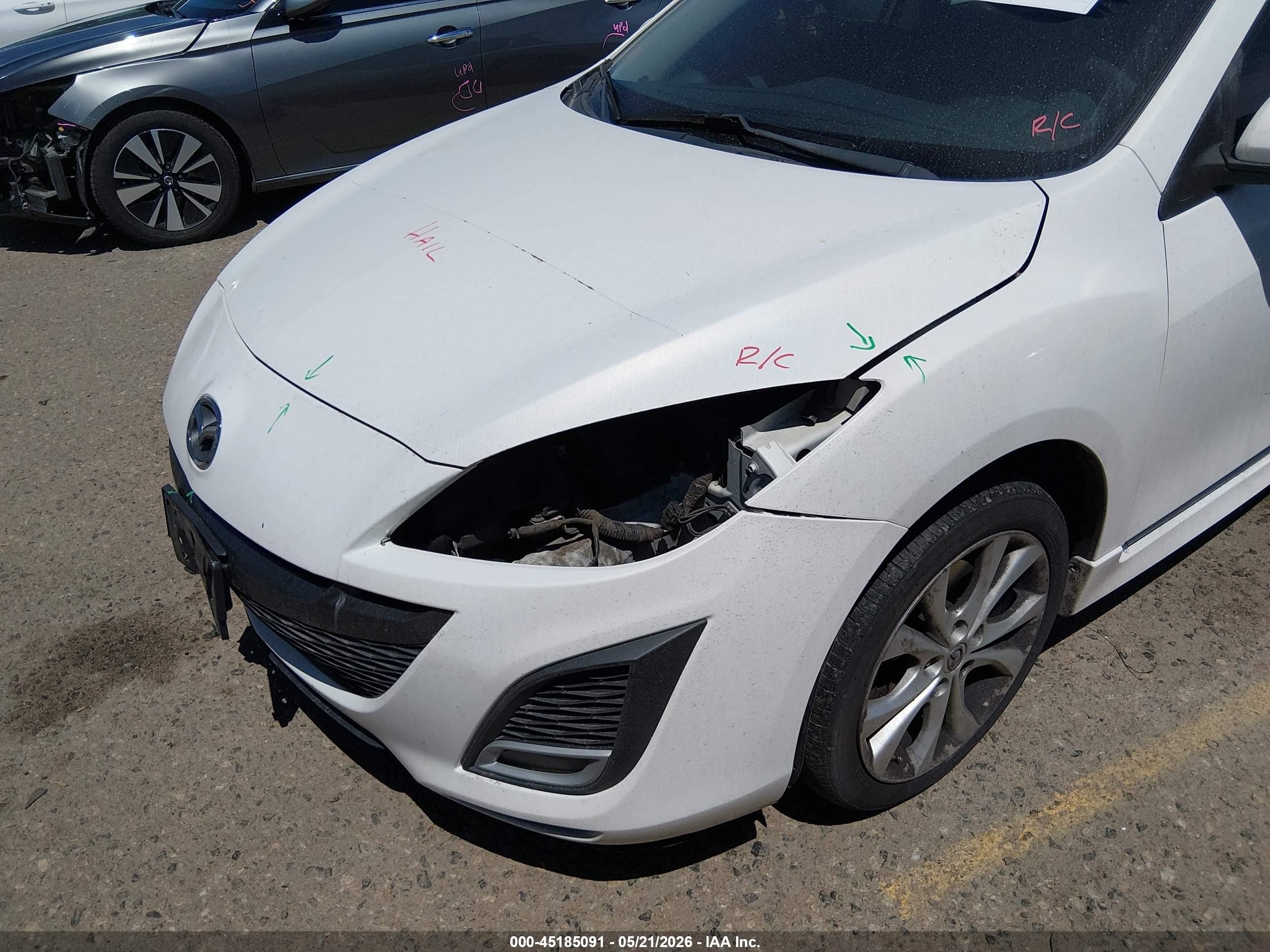 2011 Mazda Mazda3 S Sport White vin: JM1BL1K61B1454195