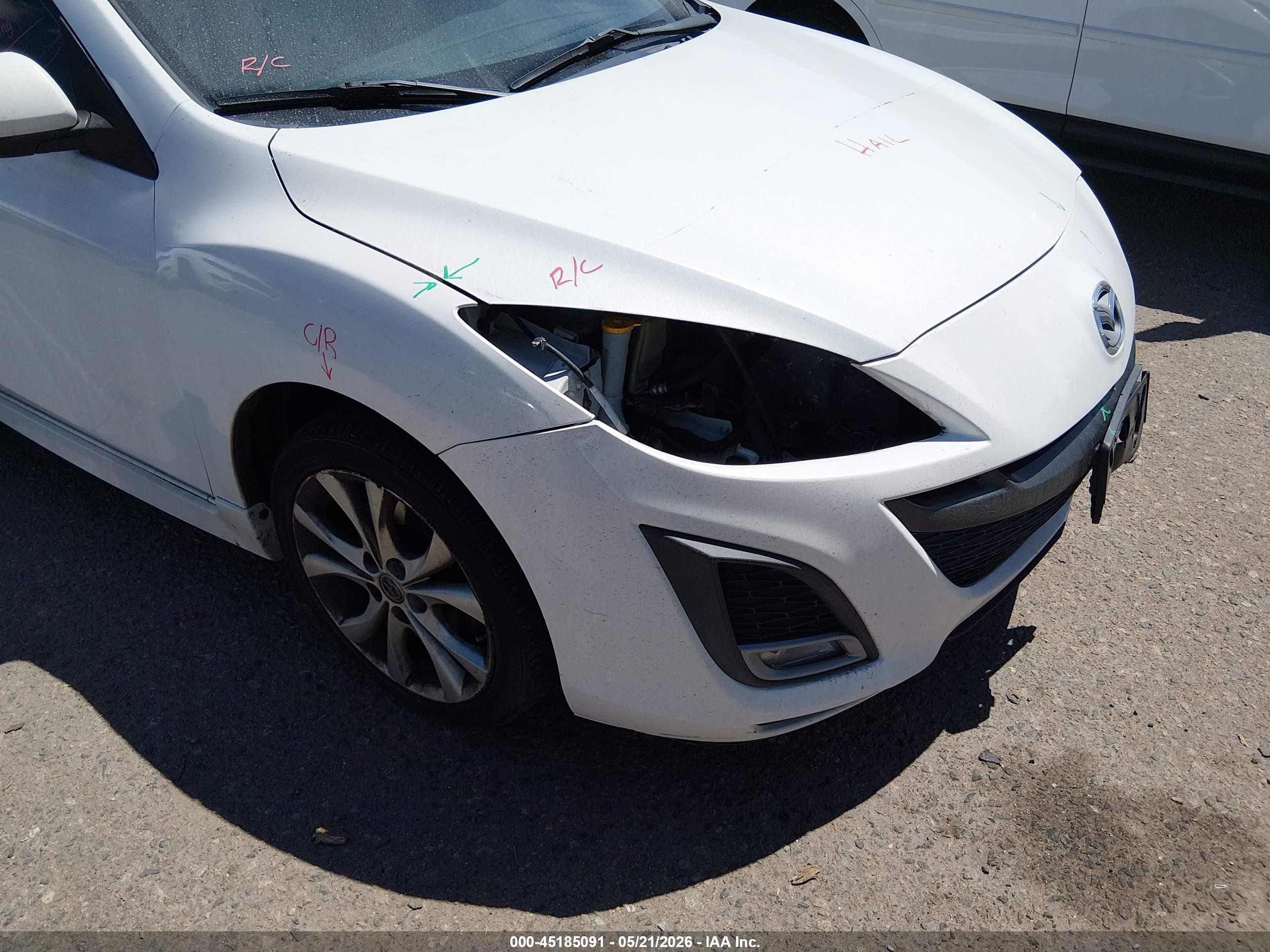 2011 Mazda Mazda3 S Sport White vin: JM1BL1K61B1454195