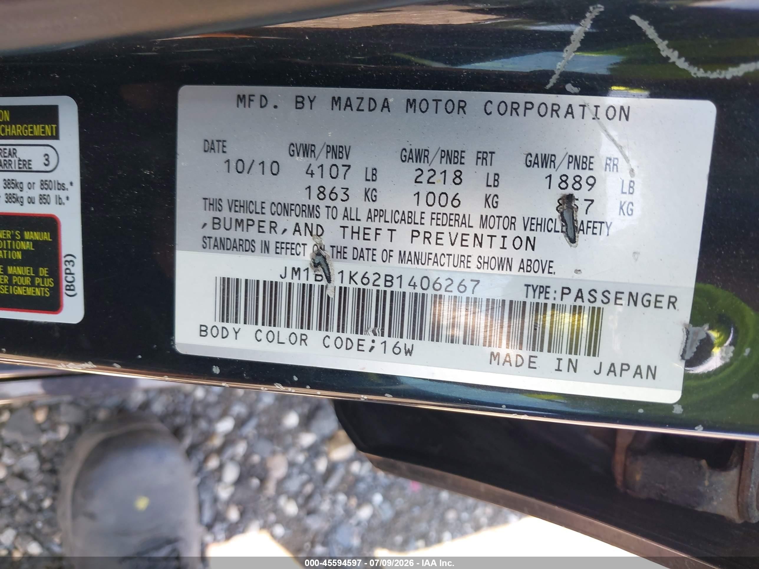 2011 Mazda Mazda3 S Sport Black vin: JM1BL1K62B1406267