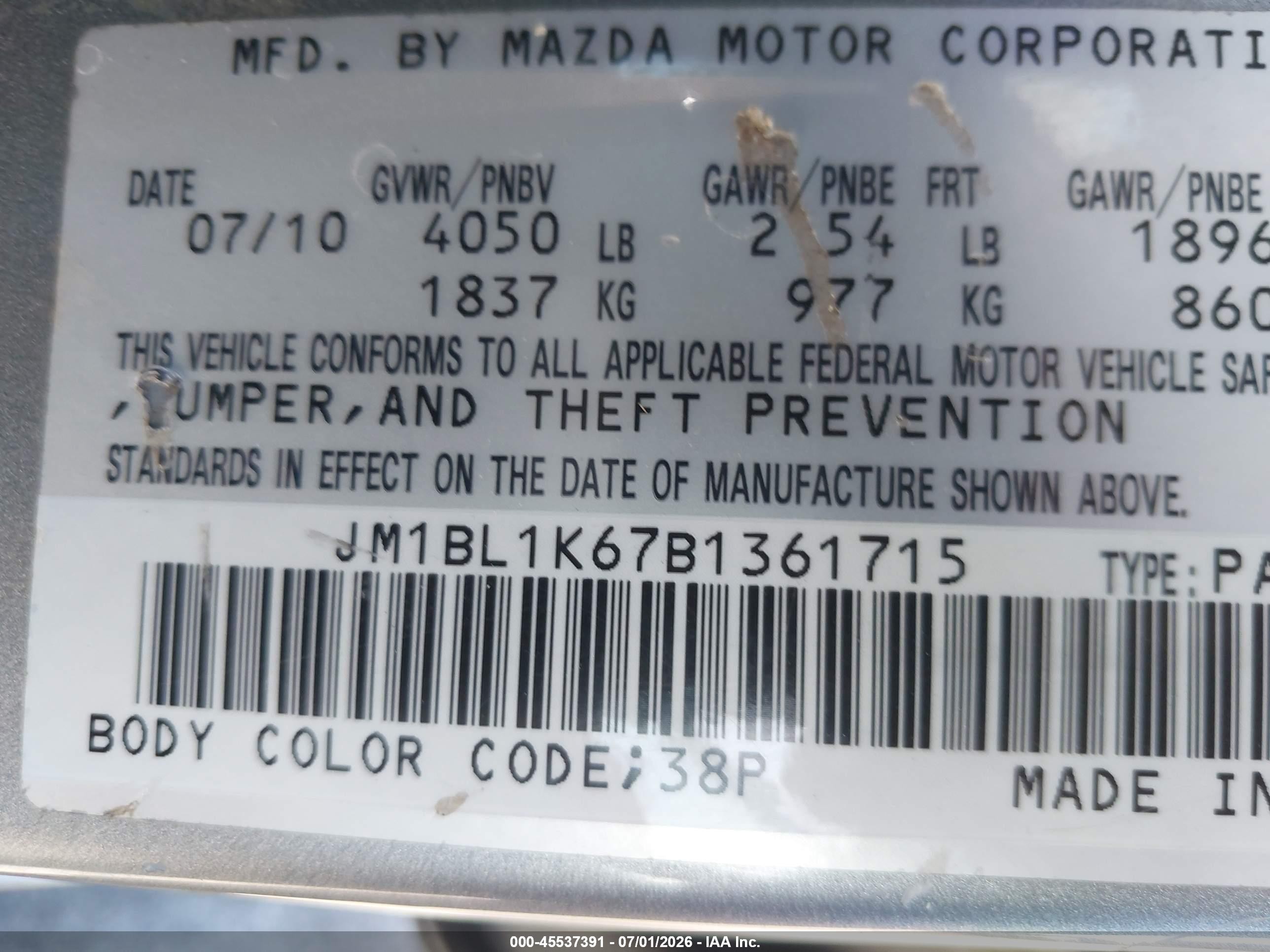 2011 Mazda Mazda3 S Sport Silver vin: JM1BL1K67B1361715