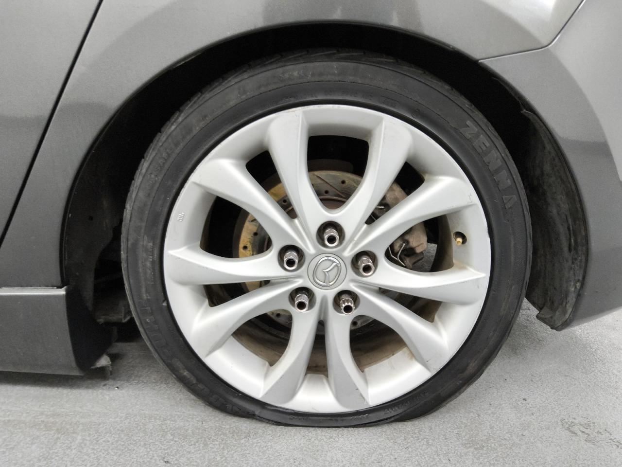 2011 Mazda 3 S Charcoal vin: JM1BL1K69B1451268 Damage: Left Rear Wheel, Curb Rash, 11 To 12 Inches